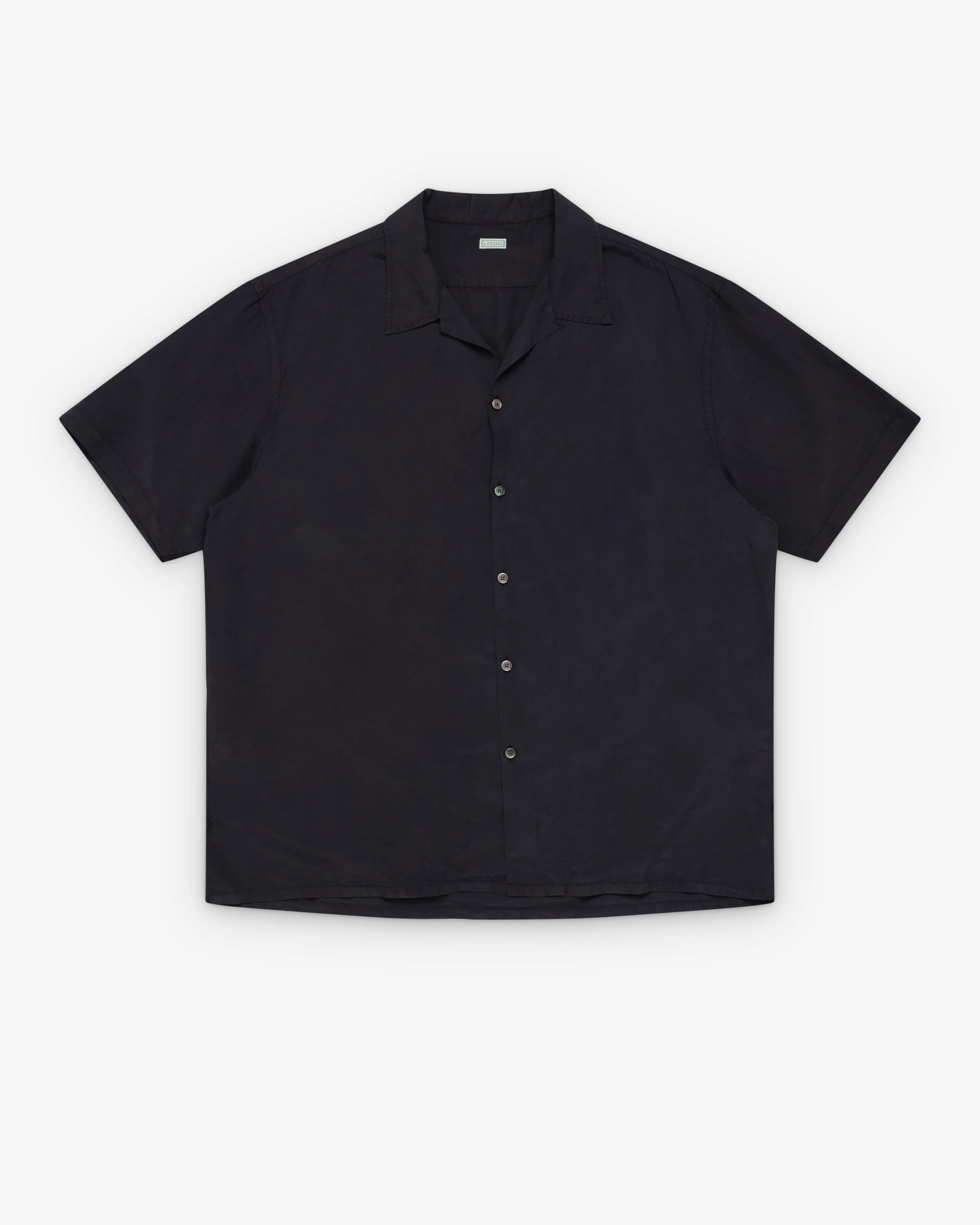 A.Presse - Men's Natural Dyed Silk S/S Shirt - (Black)