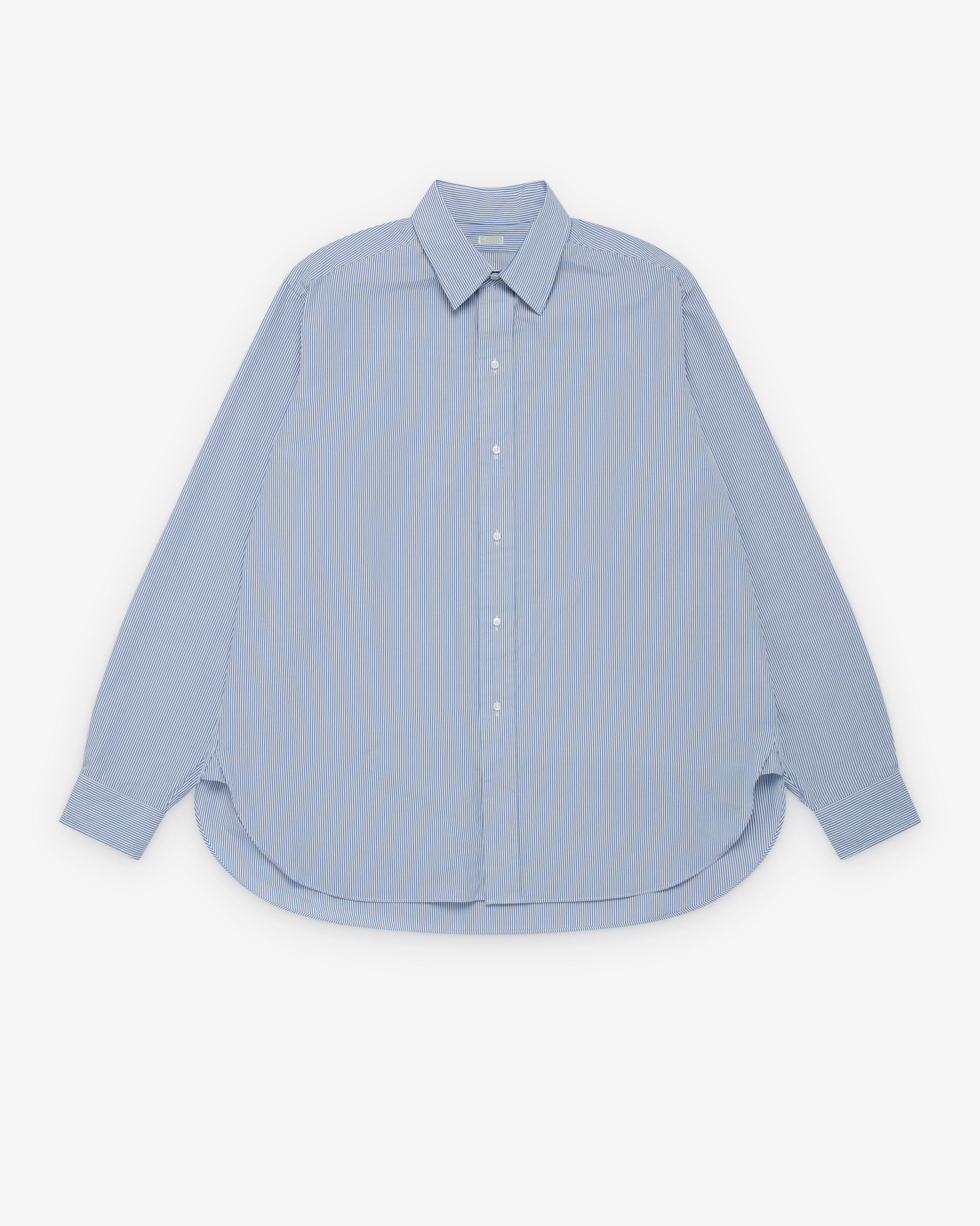 A.Presse - Men's Regular Collar Shirt - (Navy Stripe)