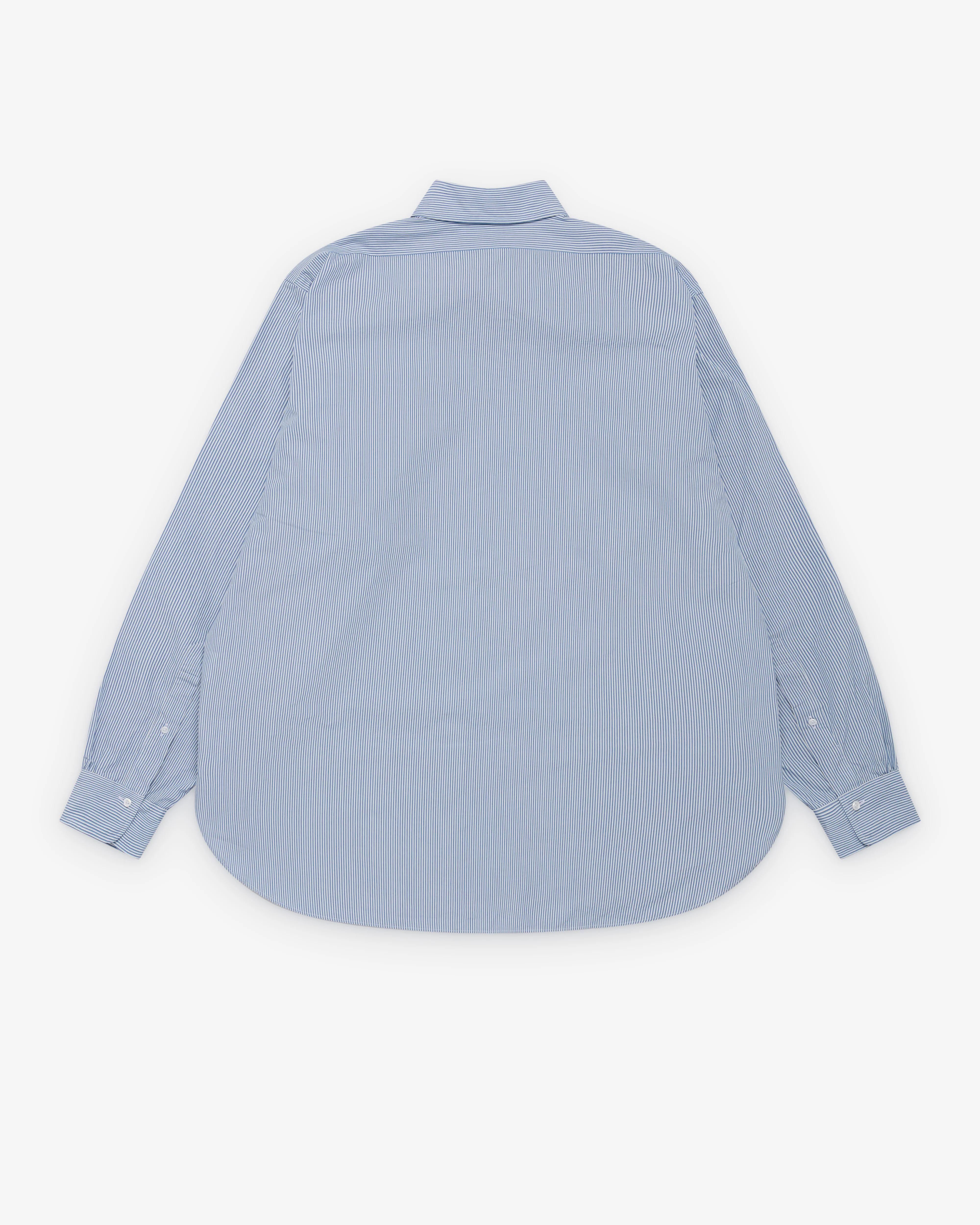 A.Presse - Men's Regular Collar Shirt - (Navy Stripe) - Image 2