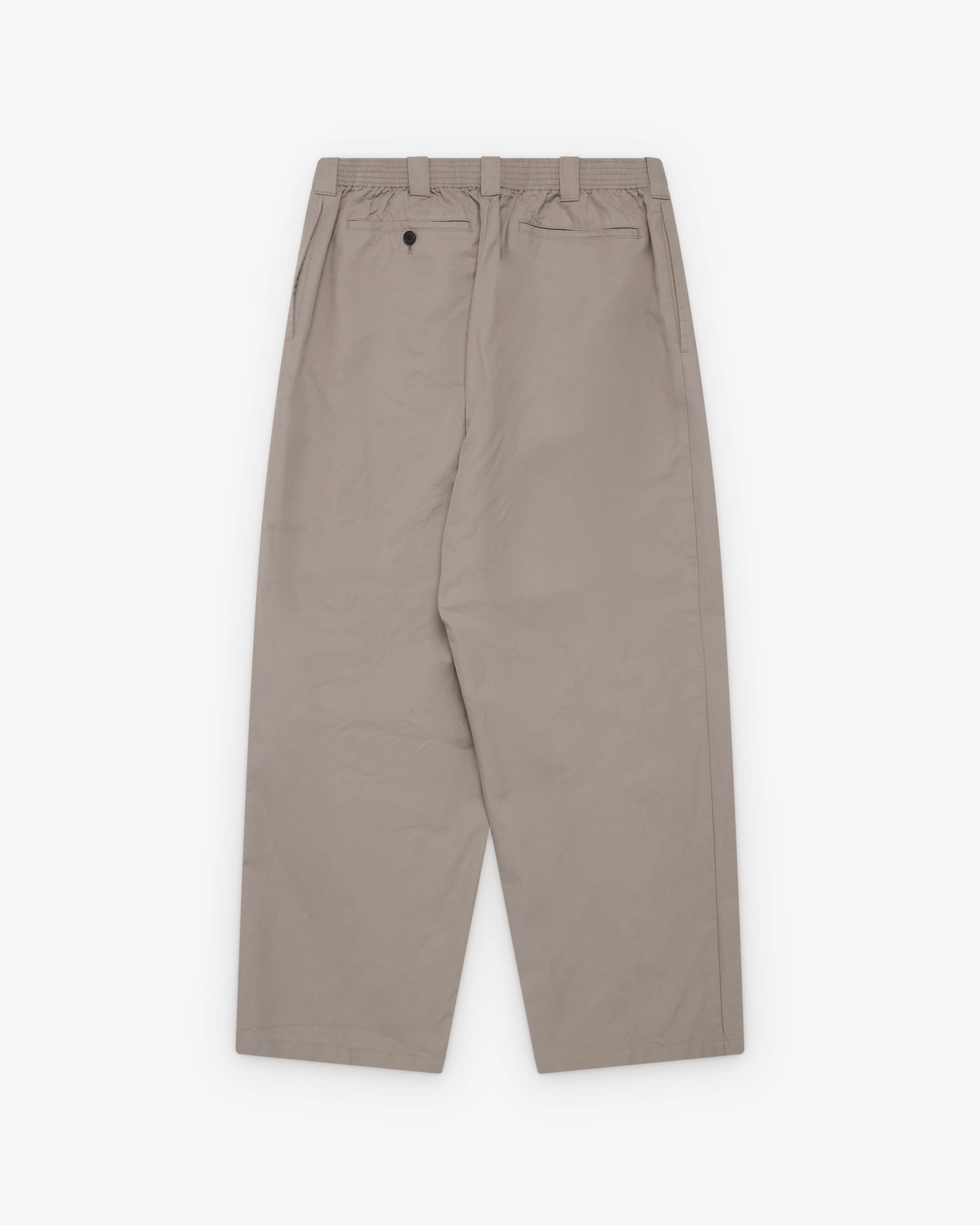 A.Presse - Men's Silk Cotton Chino Wide Trouser - (Grey) - Image 2