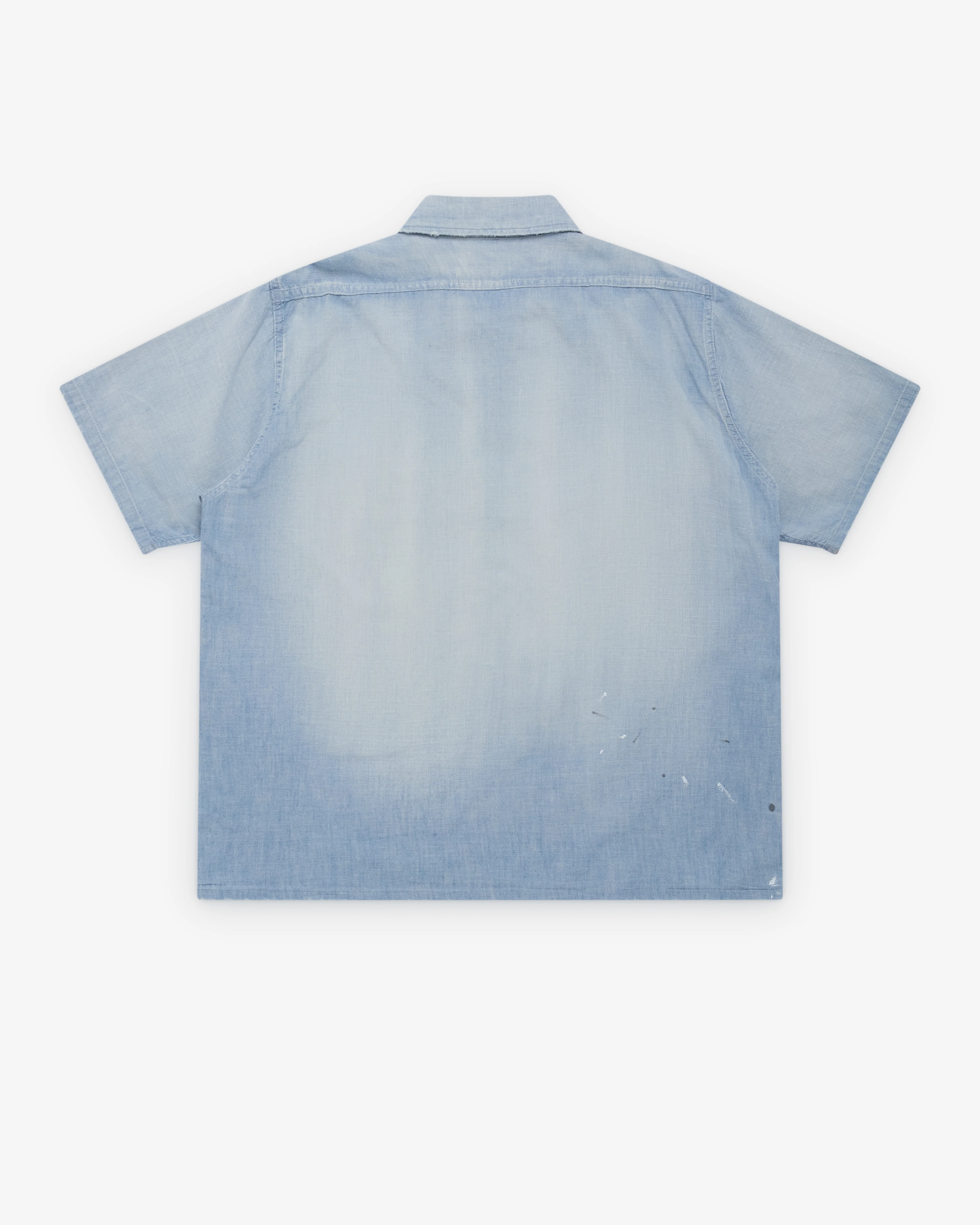 A.Presse - Men's Vintage Chambray S/S Shirt - (Bleach) - Image 2
