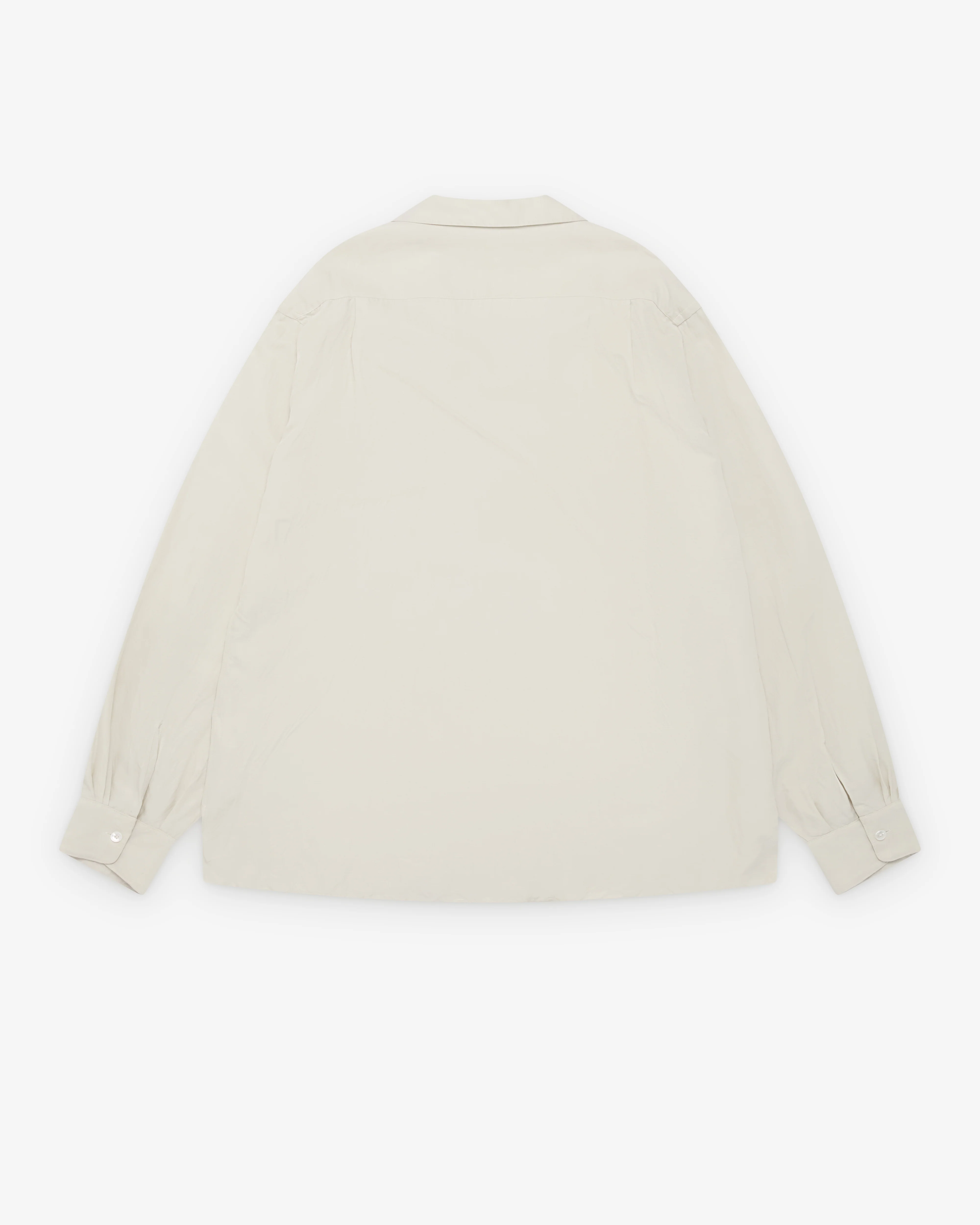 A.Presse - Men's Vintage Open Collar Shirt - (Ecru) - Image 2