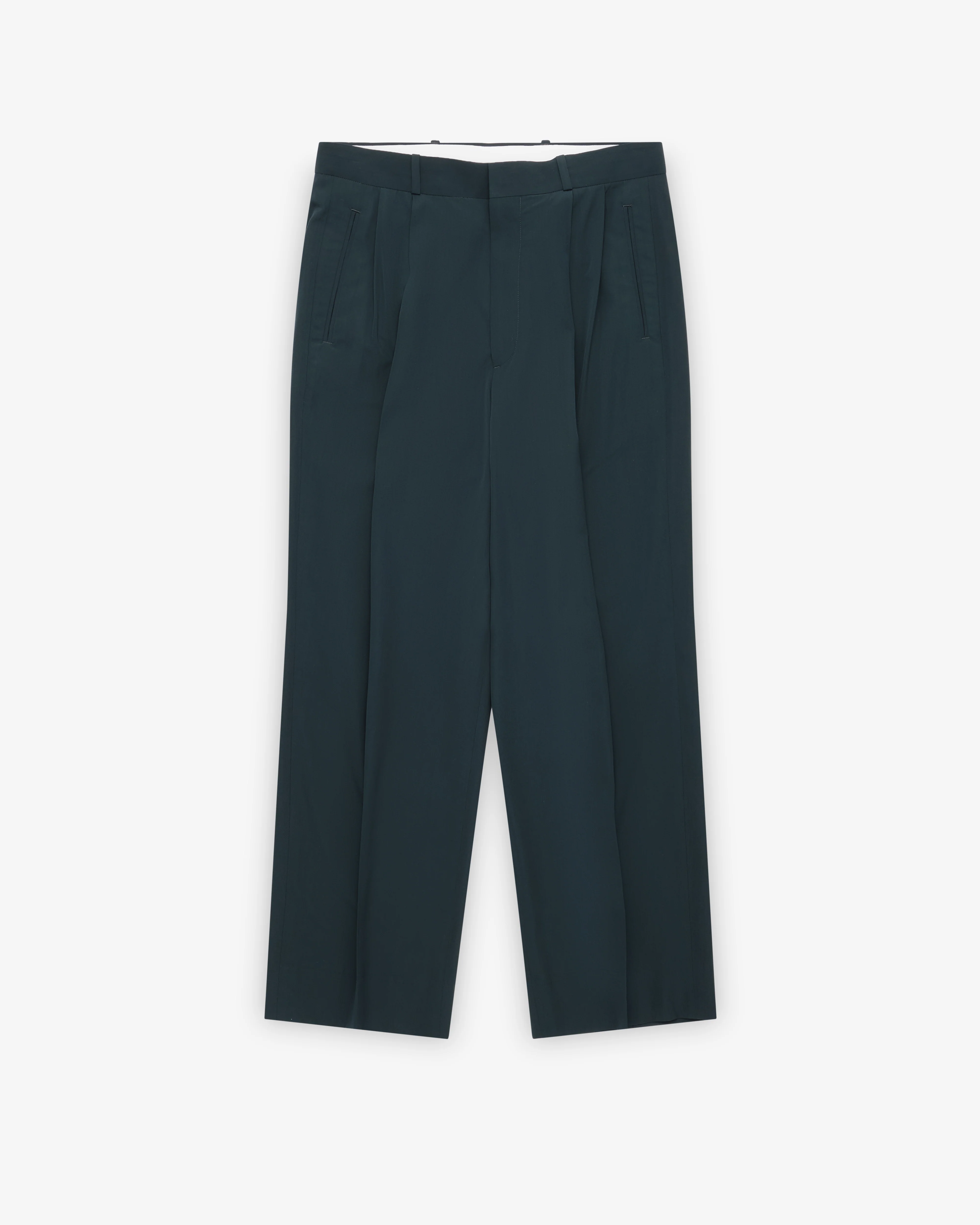 A.Presse - Men's Wool Rayon Wide Trousers - (Green)