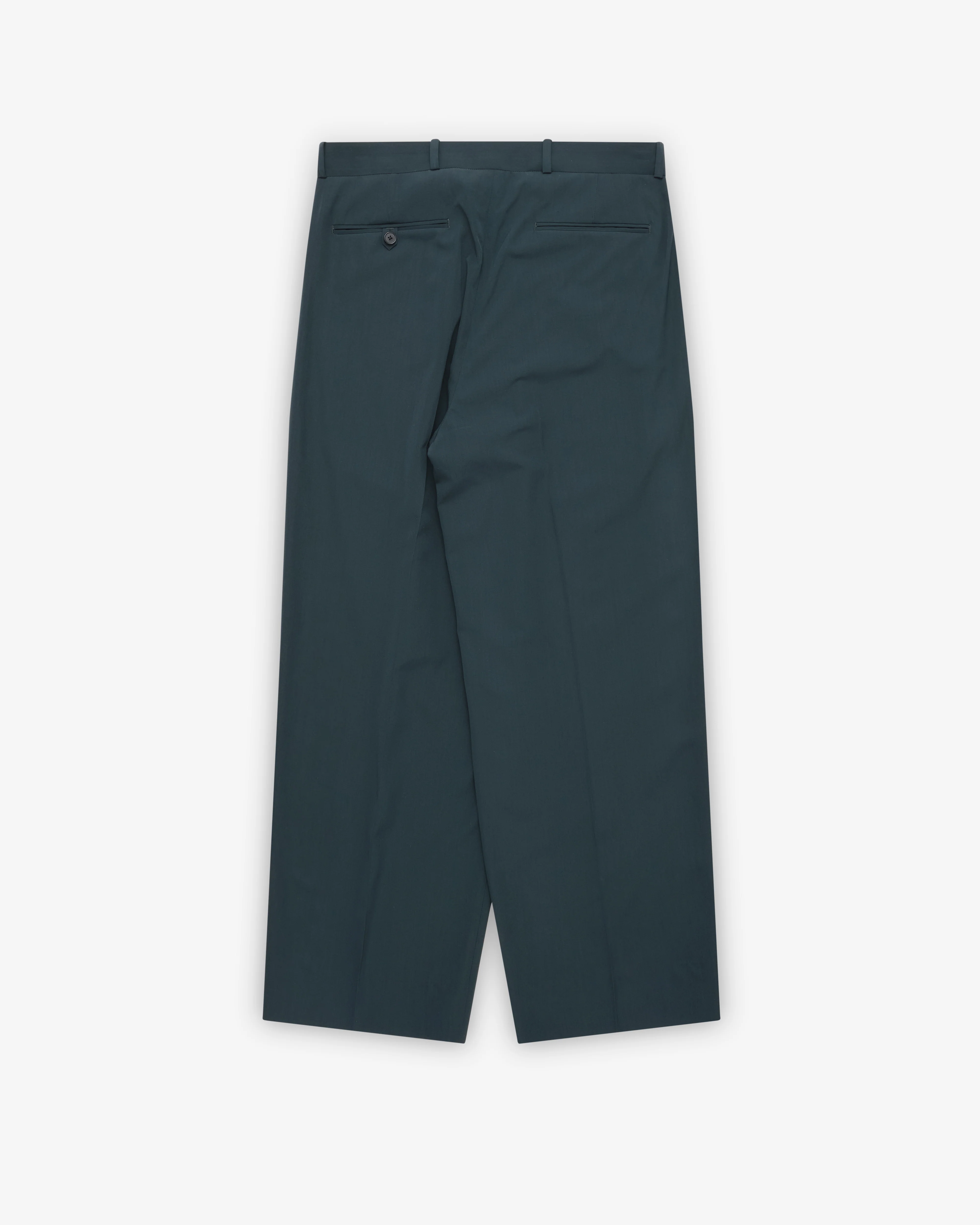 A.Presse - Men's Wool Rayon Wide Trousers - (Green) - Image 2