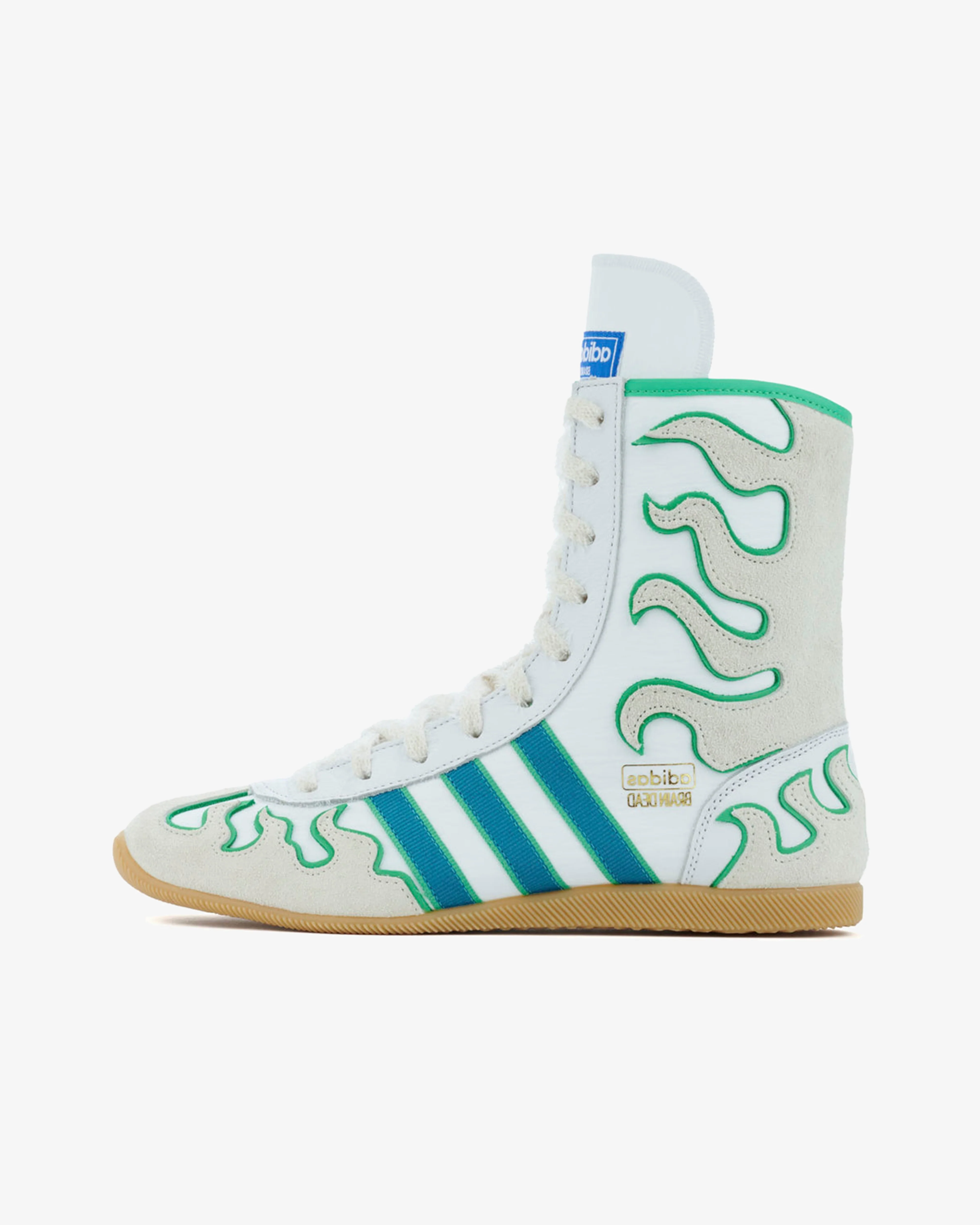 Brain Dead - Men's Adidas Japan Hi Sneakers - (White/Blue) - Image 2