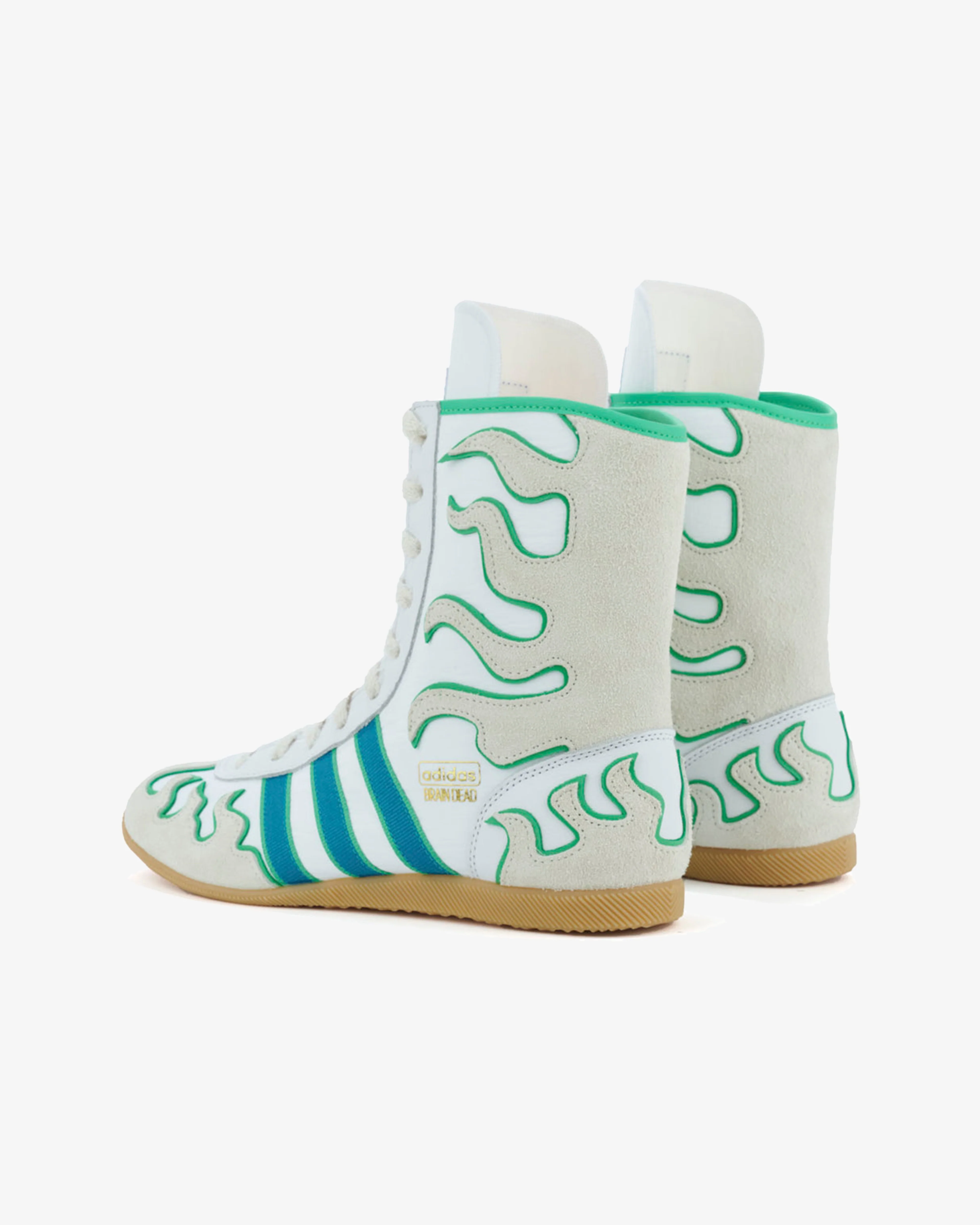 Brain Dead - Men's Adidas Japan Hi Sneakers - (White/Blue) - Image 4
