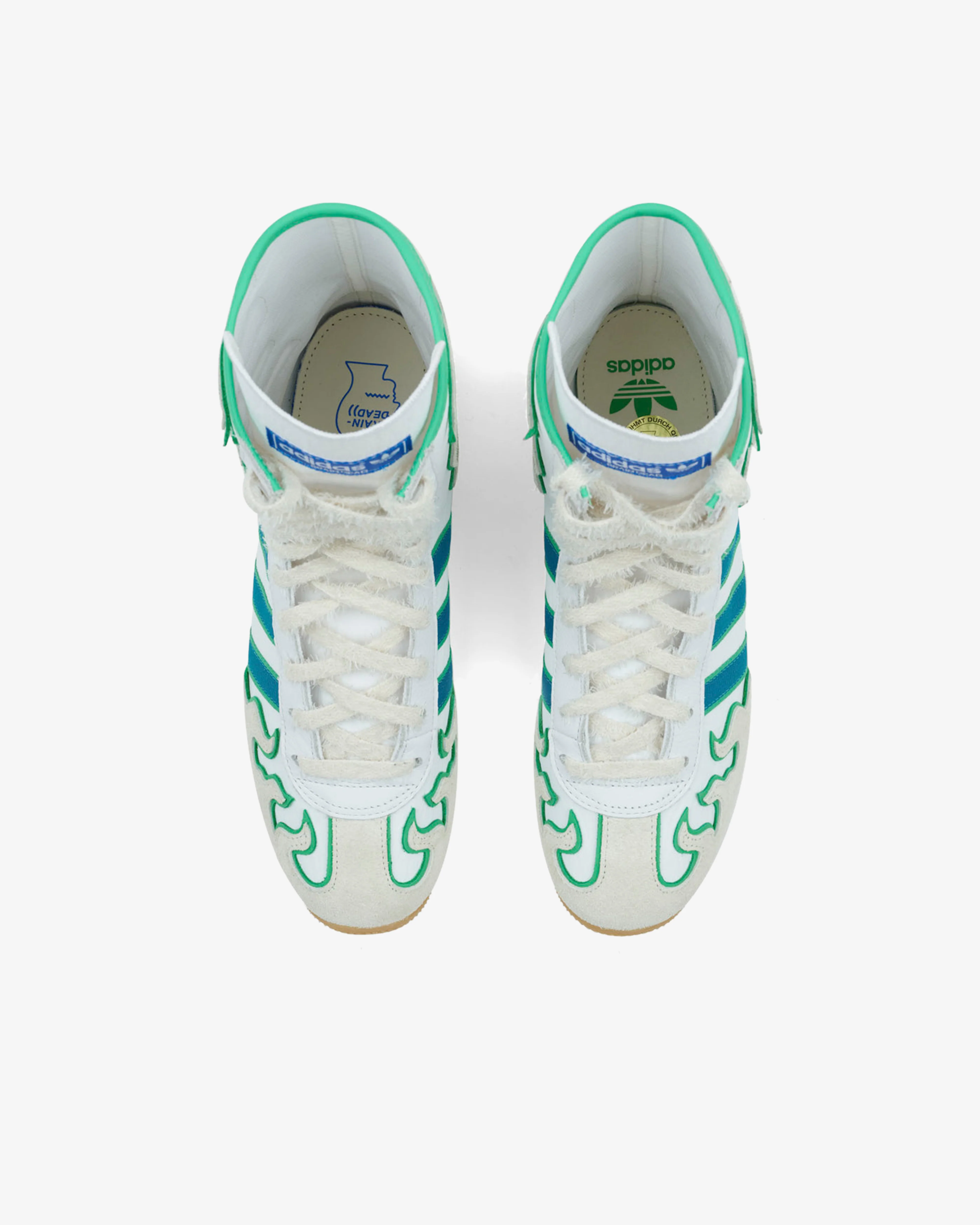 Brain Dead - Men's Adidas Japan Hi Sneakers - (White/Blue) - Image 5