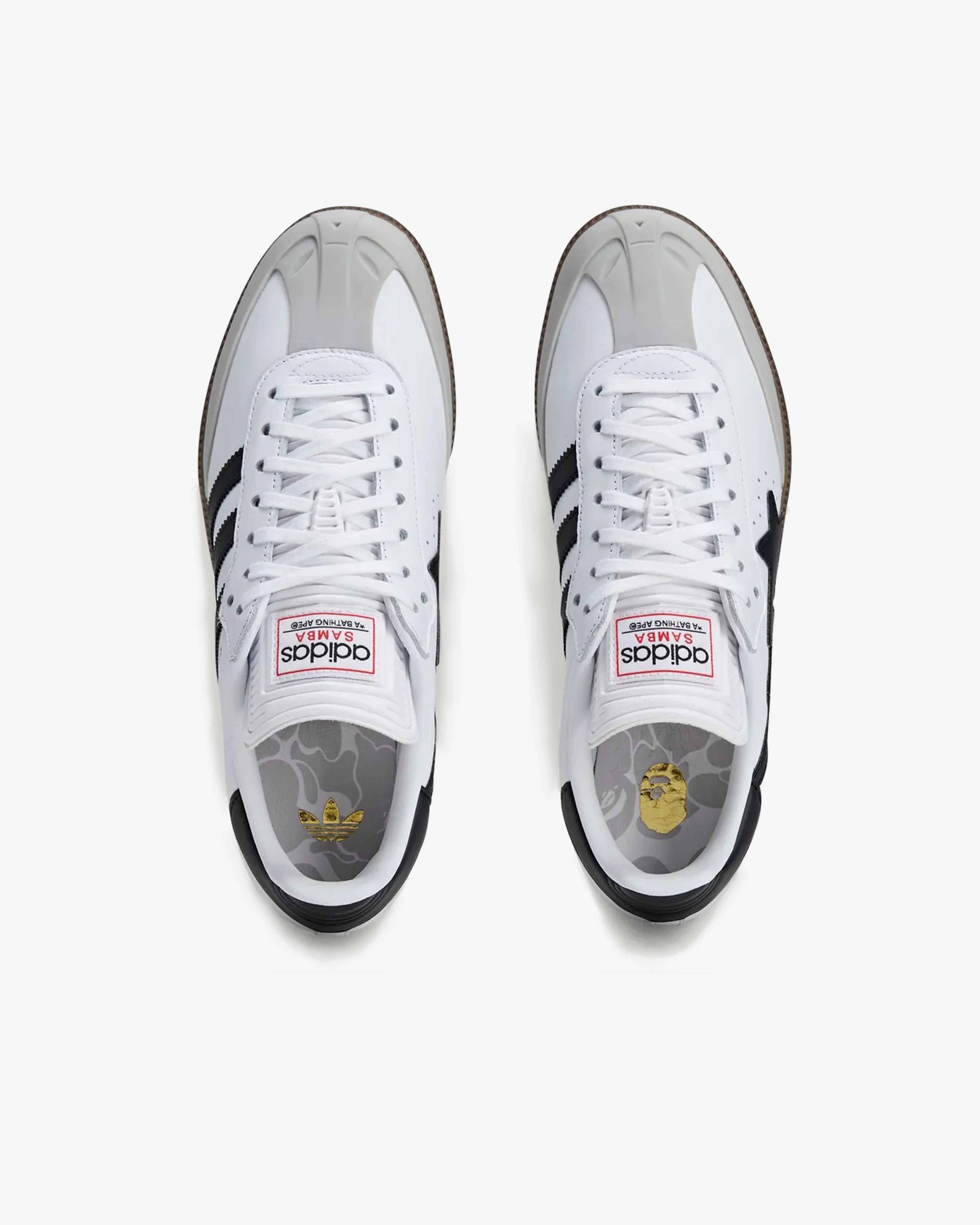 Adidas - Men's Samba Bape Sneakers - (White/Black) - Image 4