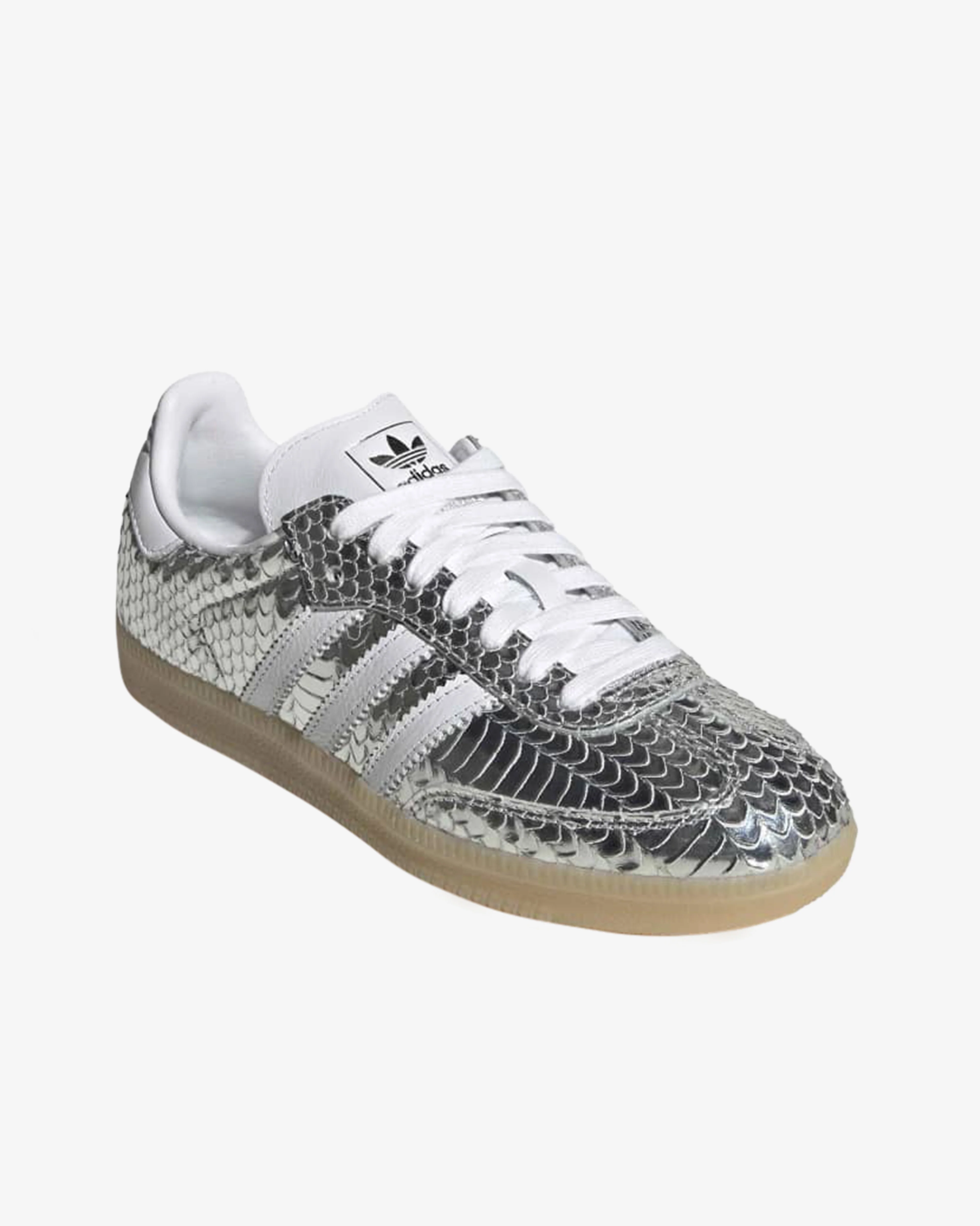 Adidas - Women's Samba OG Sneakers - (Silver/White/Gum) - Image 4