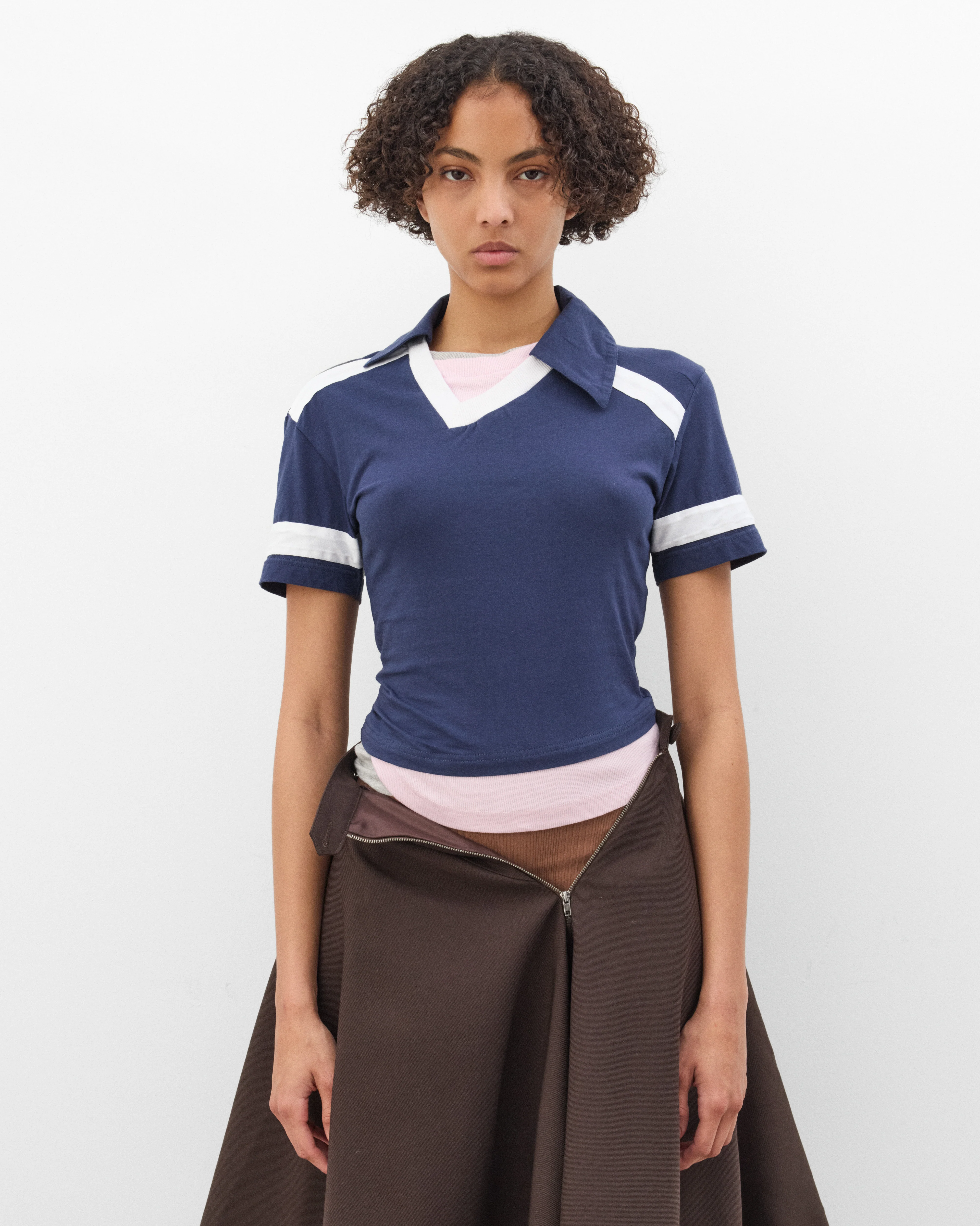 August Barron - Women's Tripple T-Shirt - (Navy/Pink/Grey) - Image 3