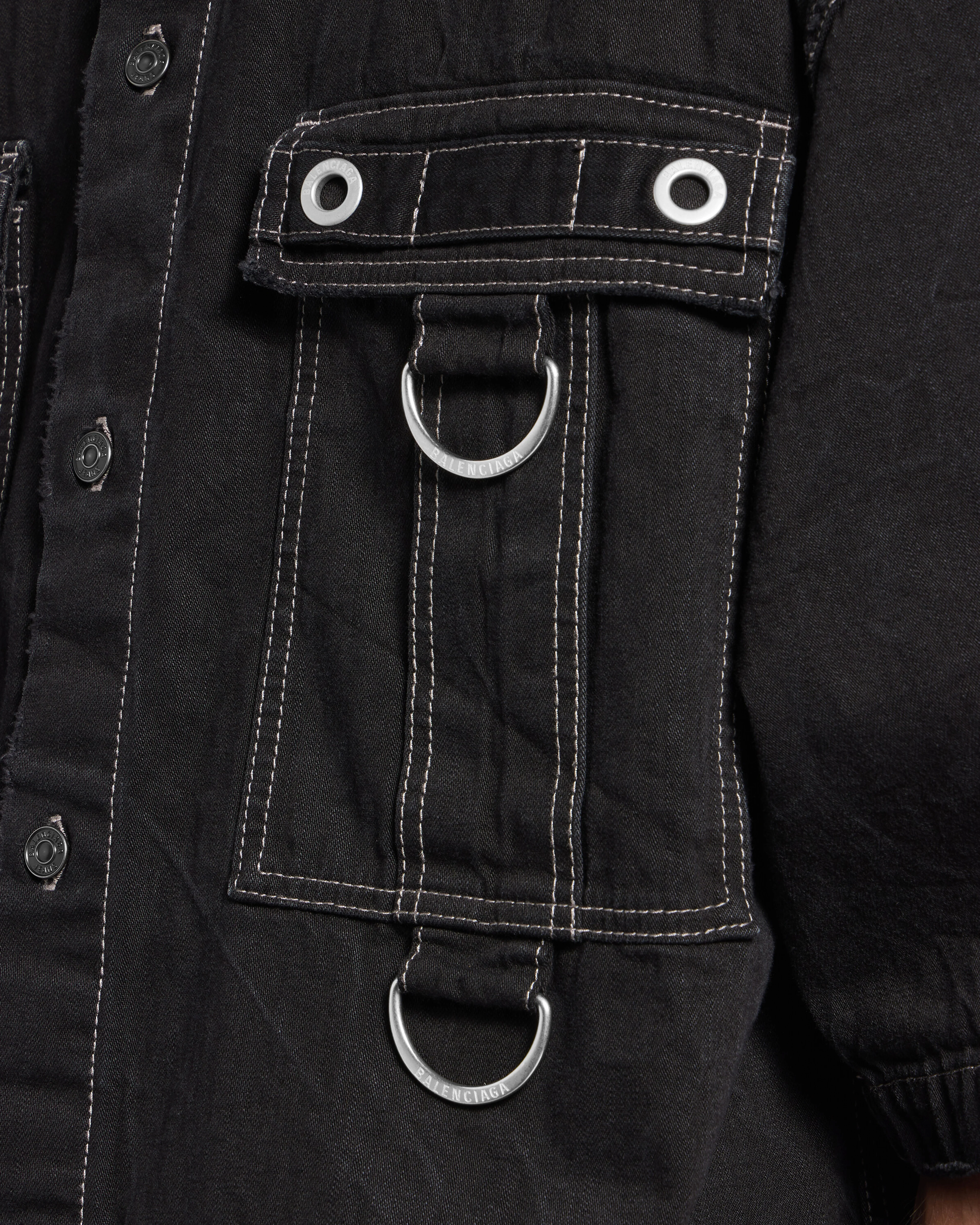 Balenciaga - Men's D-ring Cargo Shirt - (Lightweight Black) - Image 3