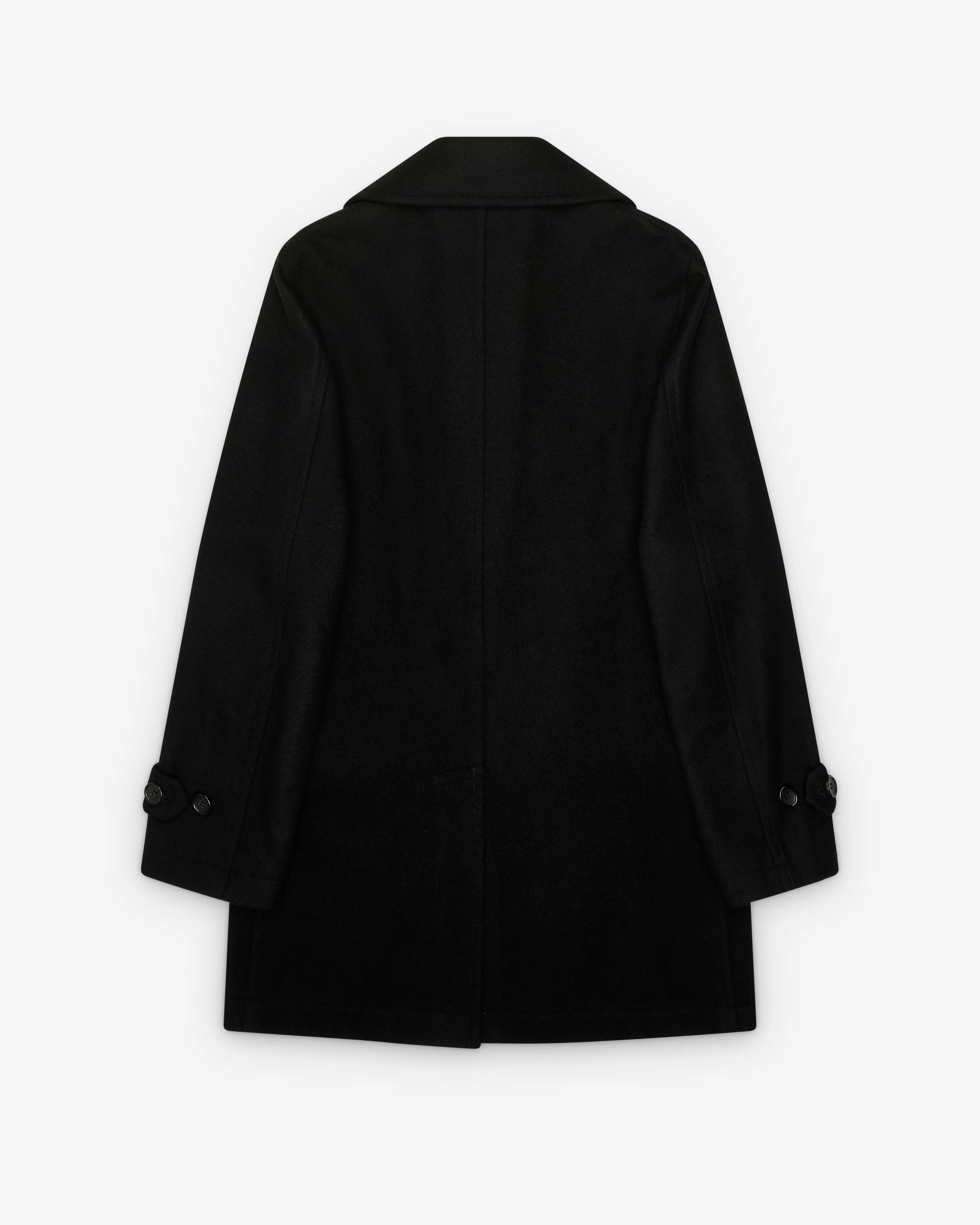 Black Comme des Garçons - Wool Double Breasted Split Coat - (Black) - Image 2