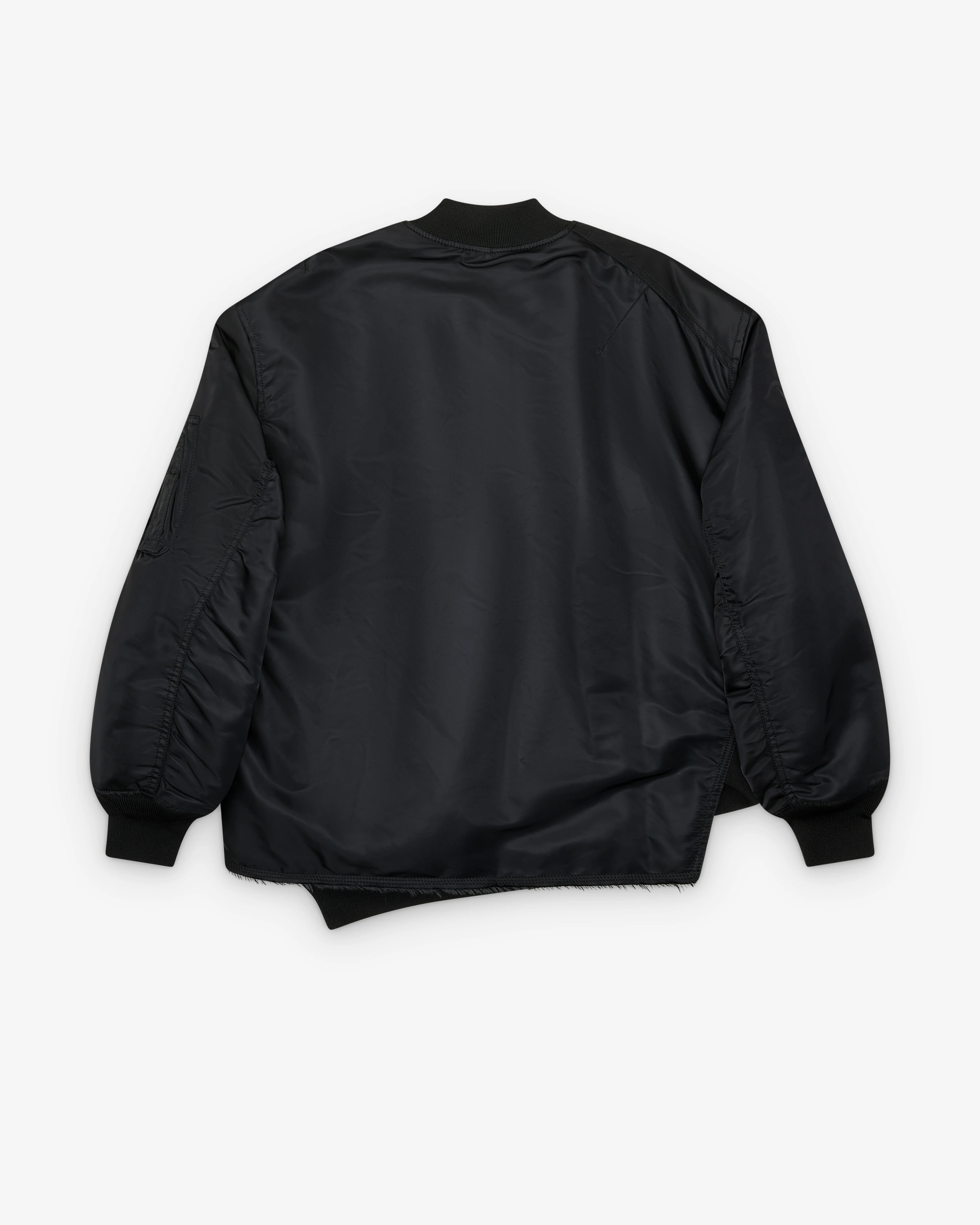 Black Comme des Garçons - Asymmetric Bomber Jacket - (Black) - Image 2