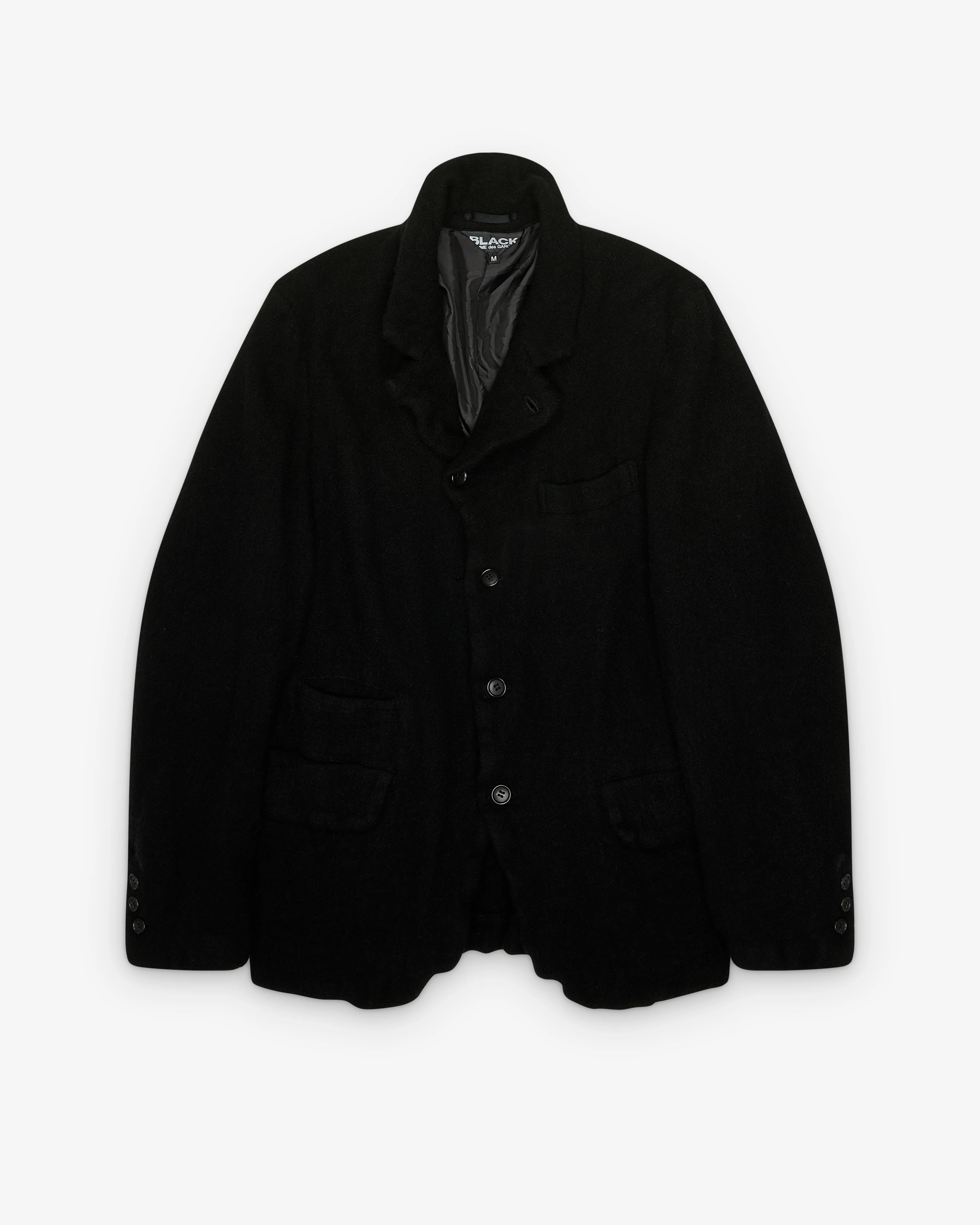 Black Comme des Garçons - Asymmetric Button Jacket - (Black)