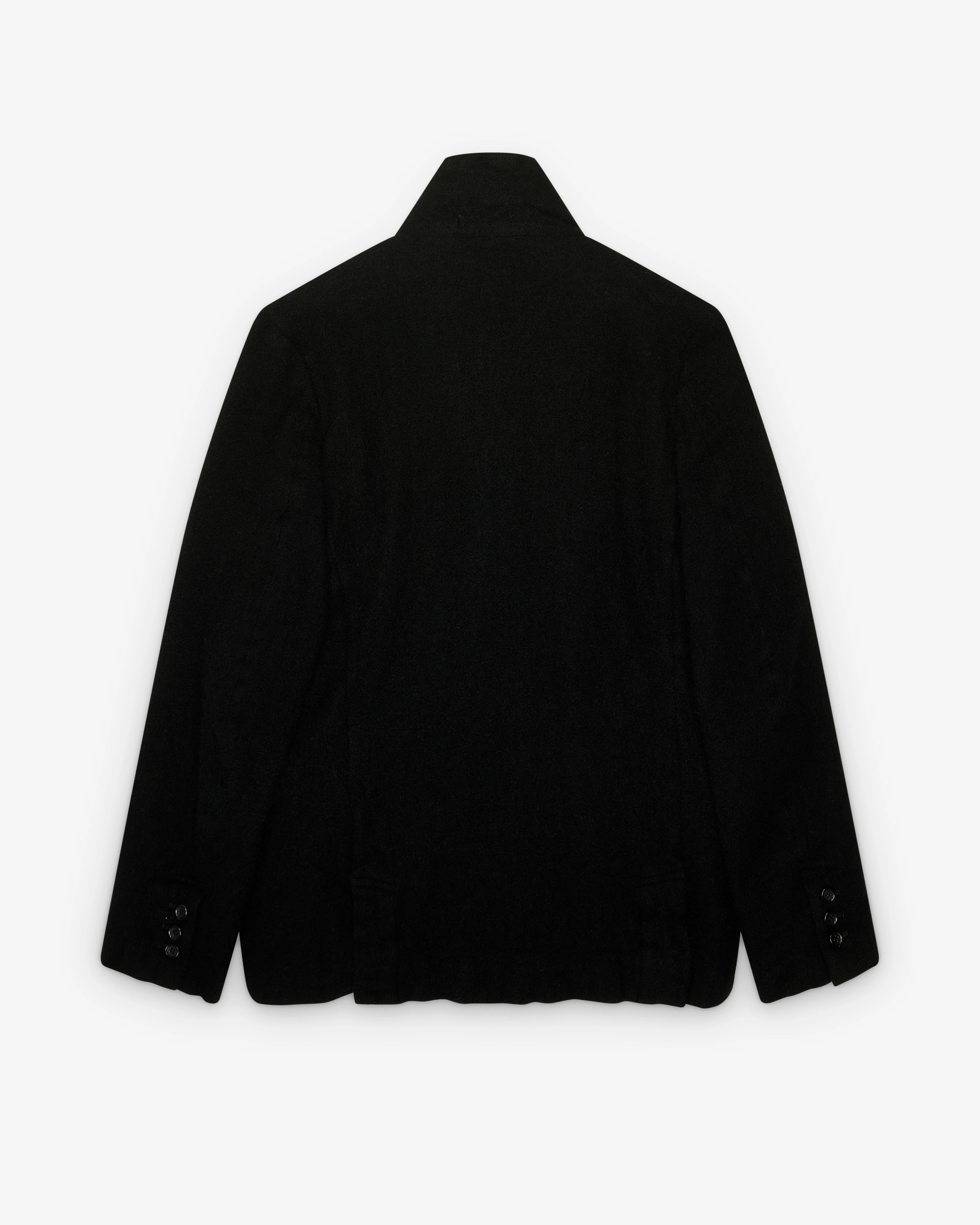 Black Comme des Garçons - Asymmetric Button Jacket - (Black) - Image 2