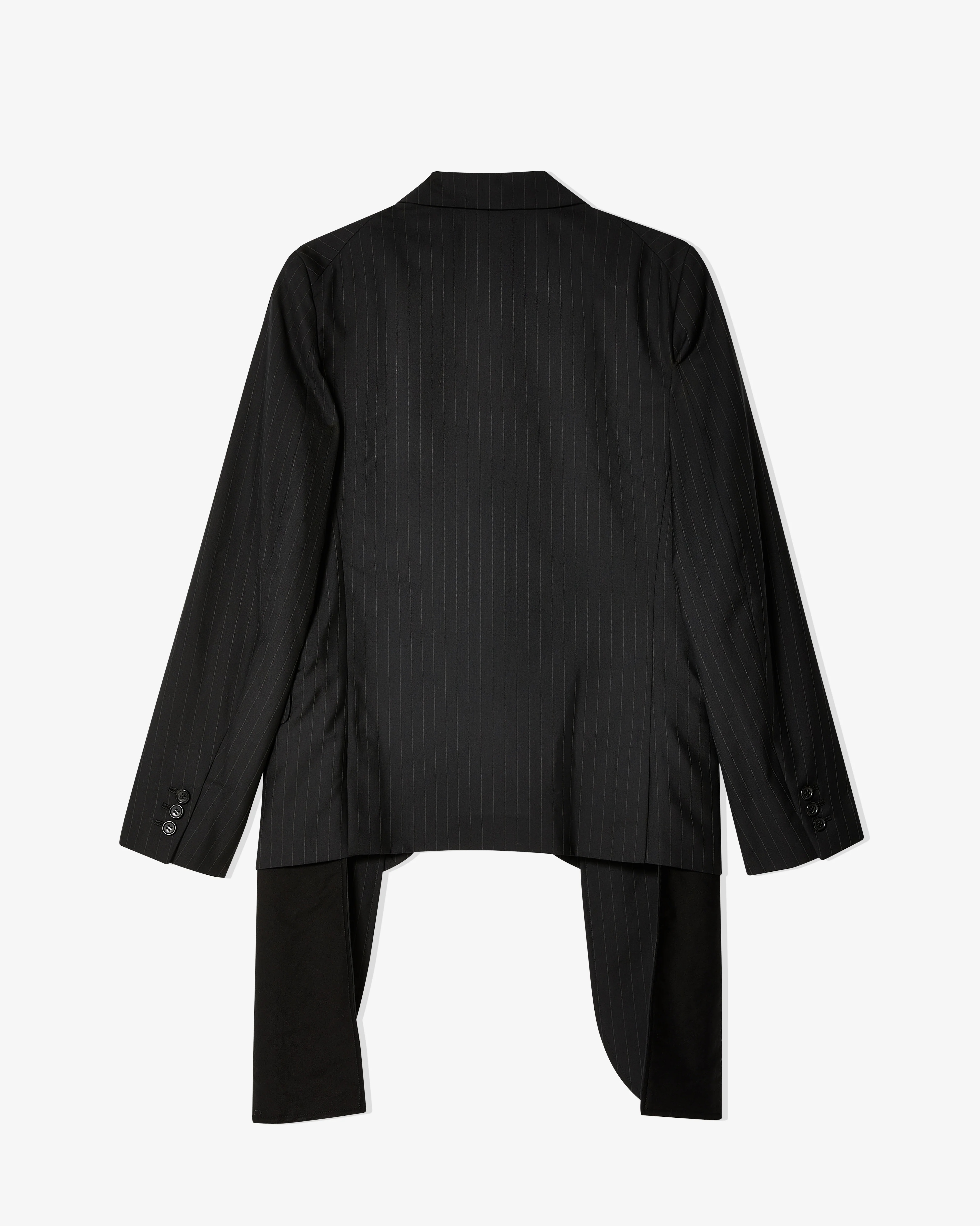 Black Comme des Garçons - Wool Pinstripe Pocket Bag Jacket - (Black/White) - Image 2