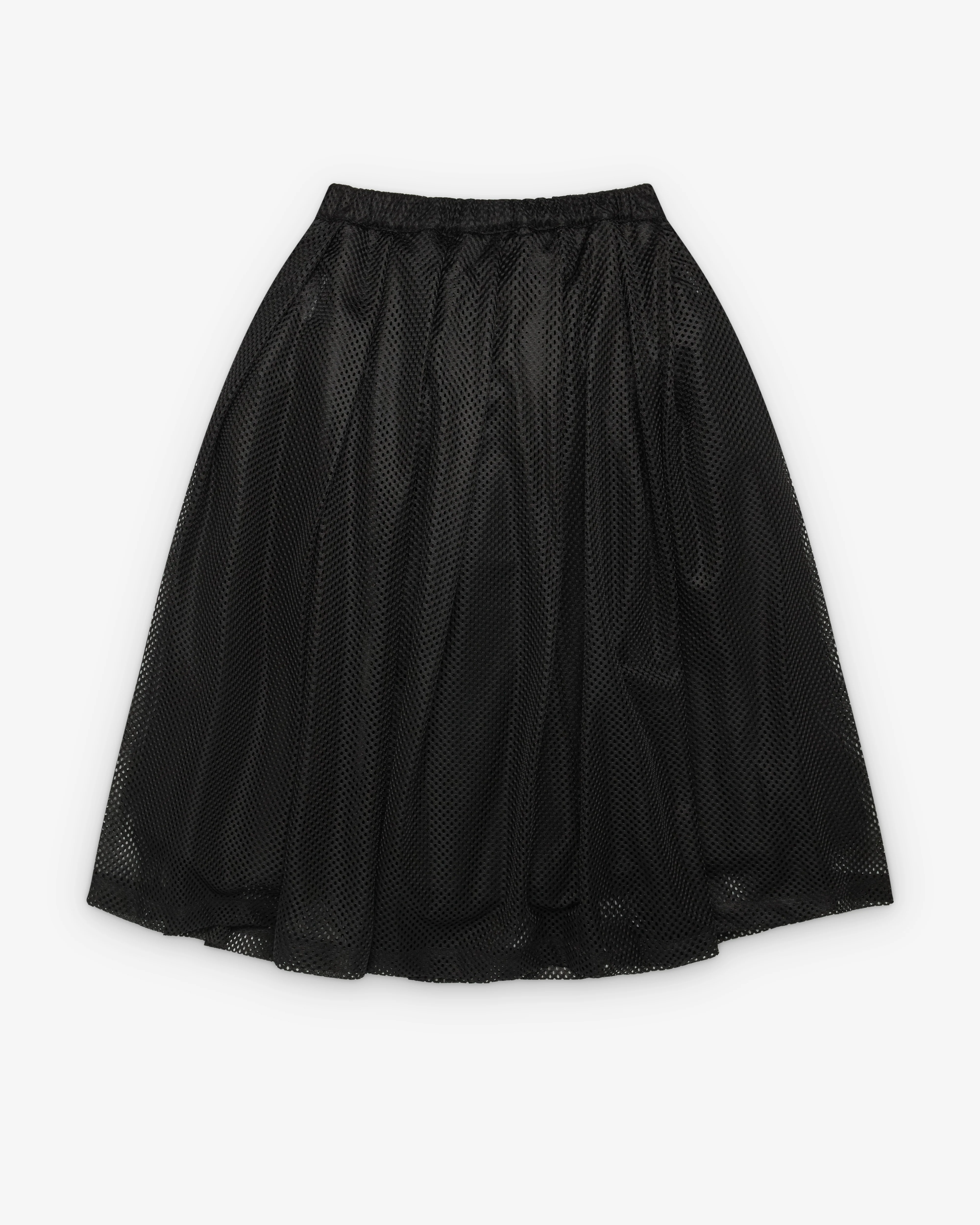 Black Comme des Garçons - Pleated Mesh Skirt - (Black) - Image 2