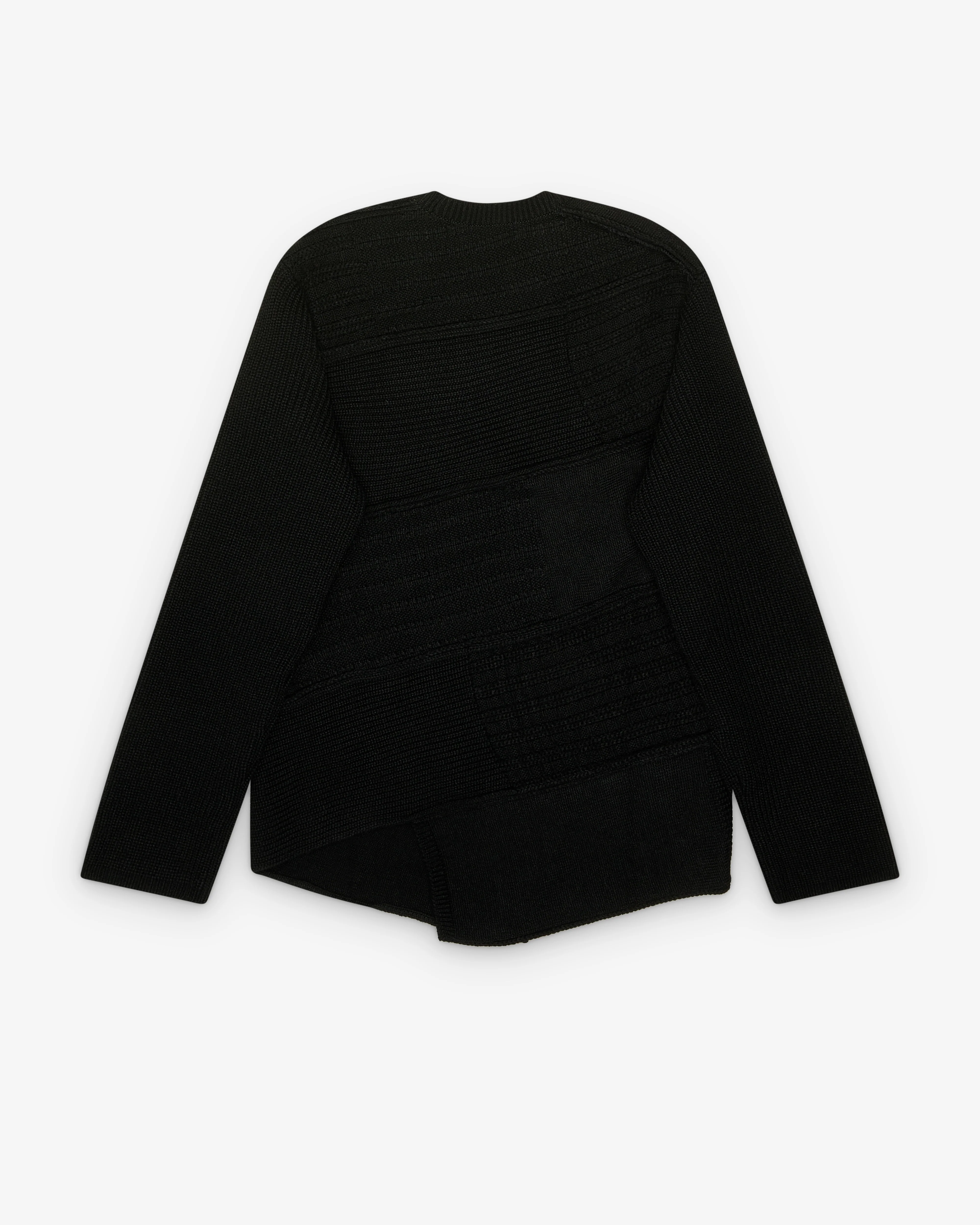 Black Comme des Garçons - Contrast Knit Sweater - (Black) - Image 2