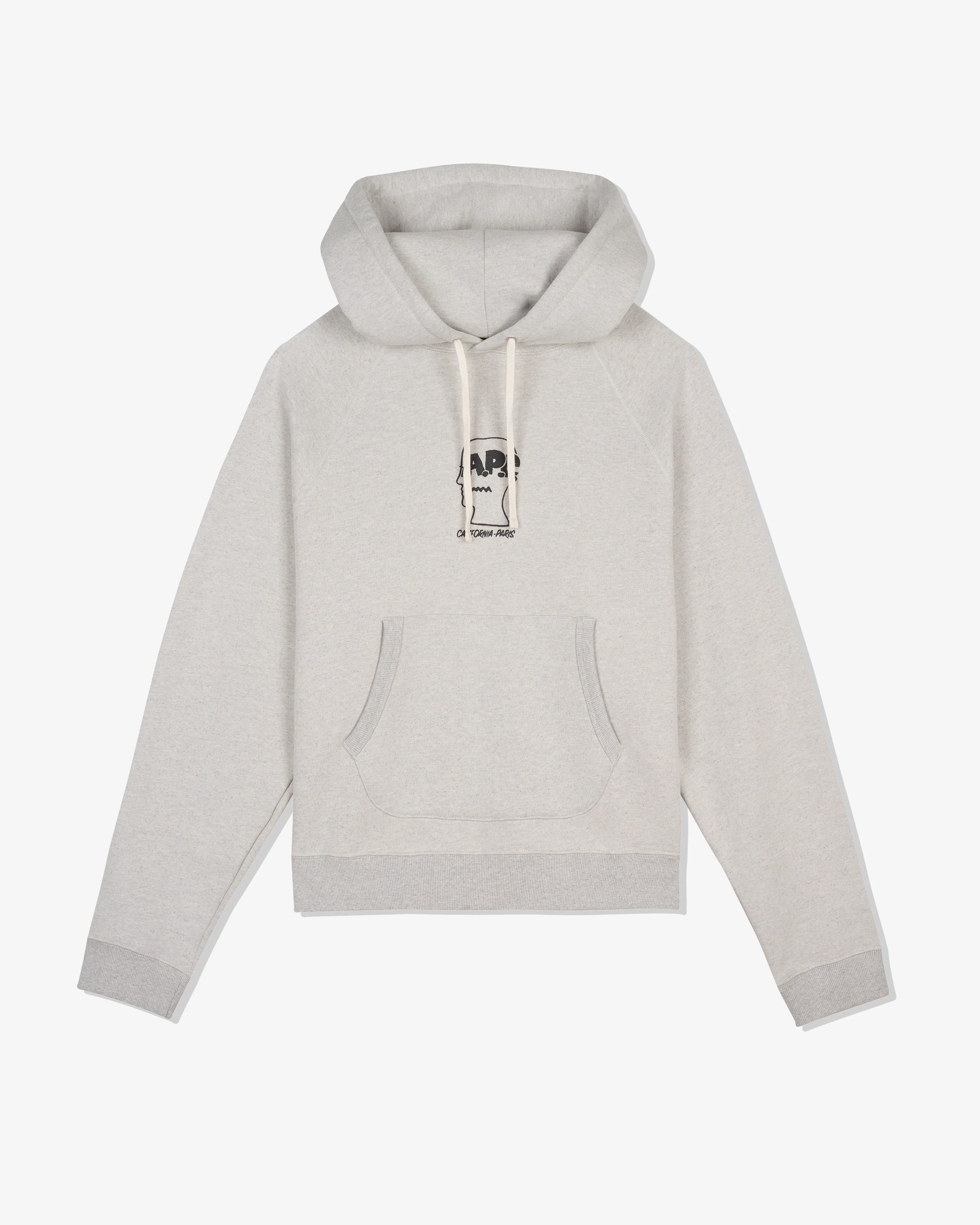 Brain Dead - A.P.C. Men's Fleece Logo Head Hoodie - (Heather Gray)
