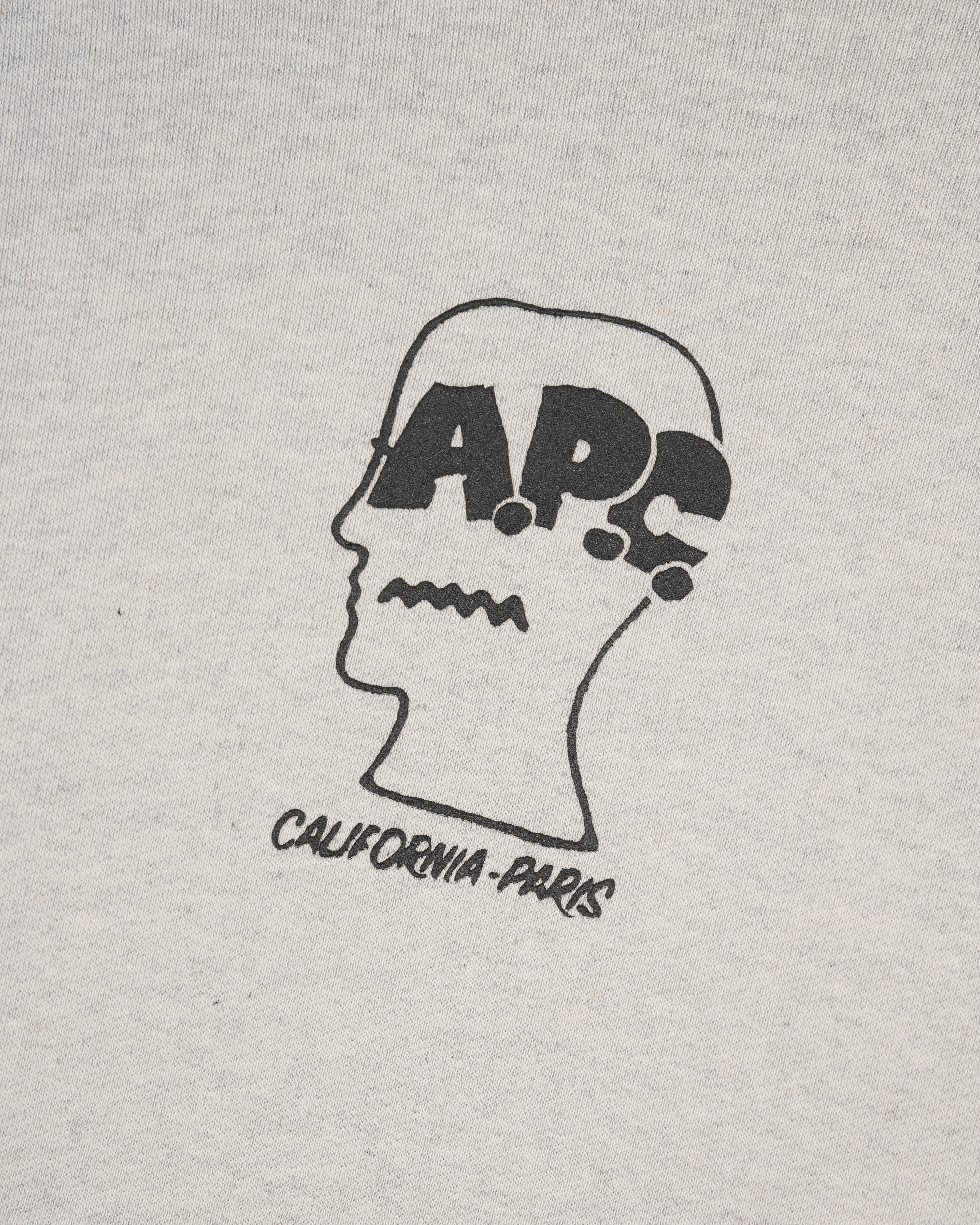 Brain Dead - A.P.C. Men's Fleece Logo Head Hoodie - (Heather Gray) - Image 3