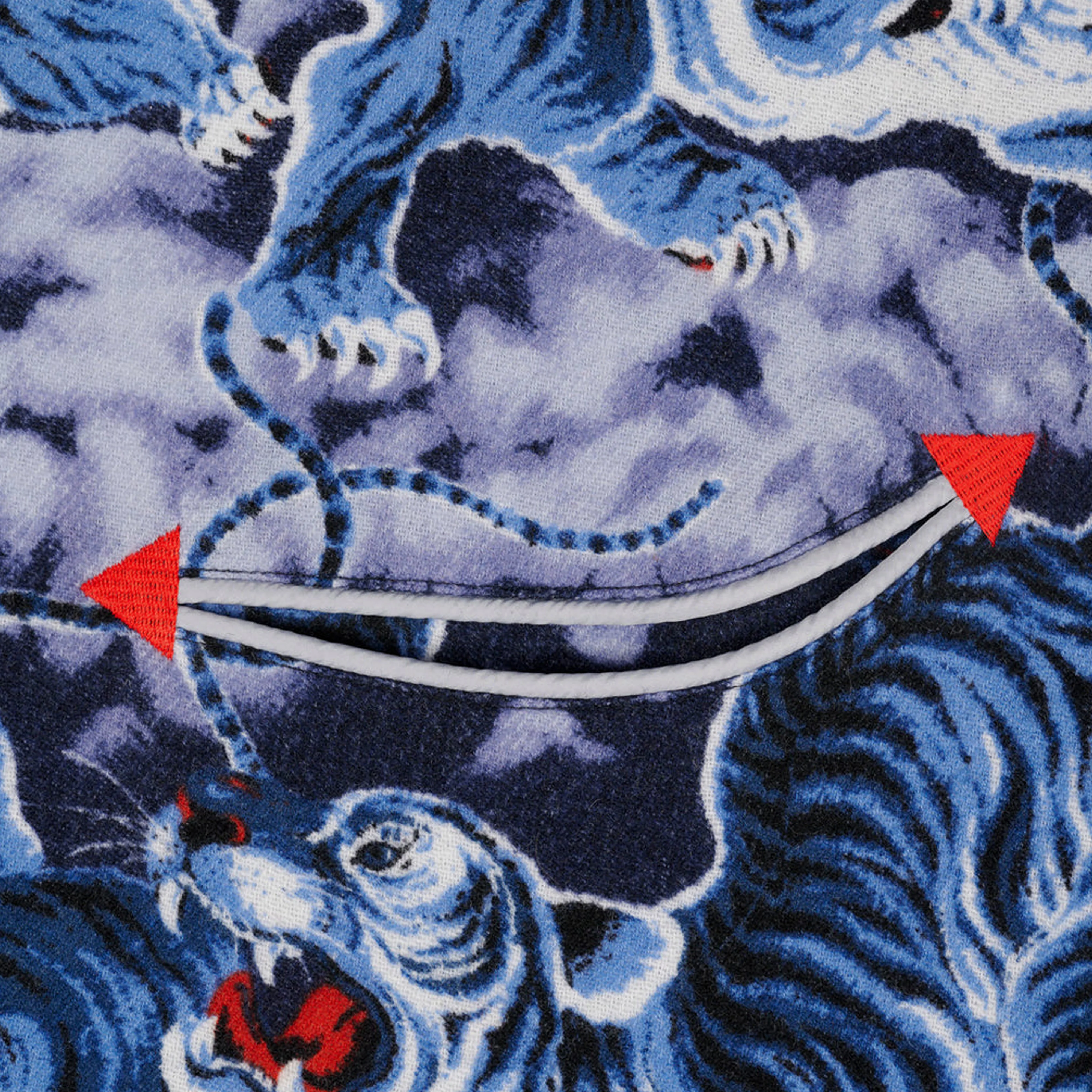 Brain Dead - Men's Big Cat Short Sleeve Western Shirt - (Navy) - Image 3
