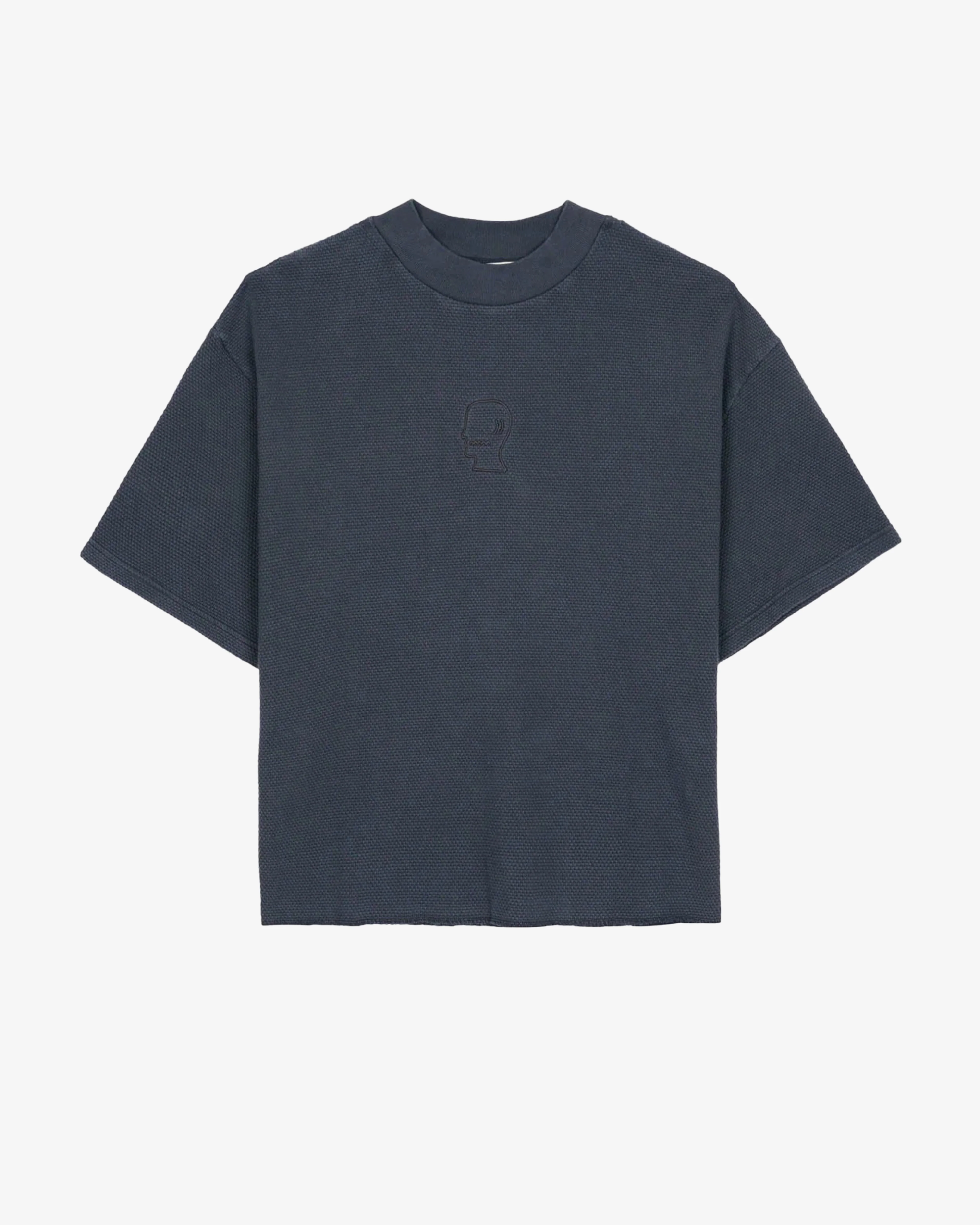 Brain Dead - Men's Boxy Thermal Mock Neck T-Shirt - (Slate)