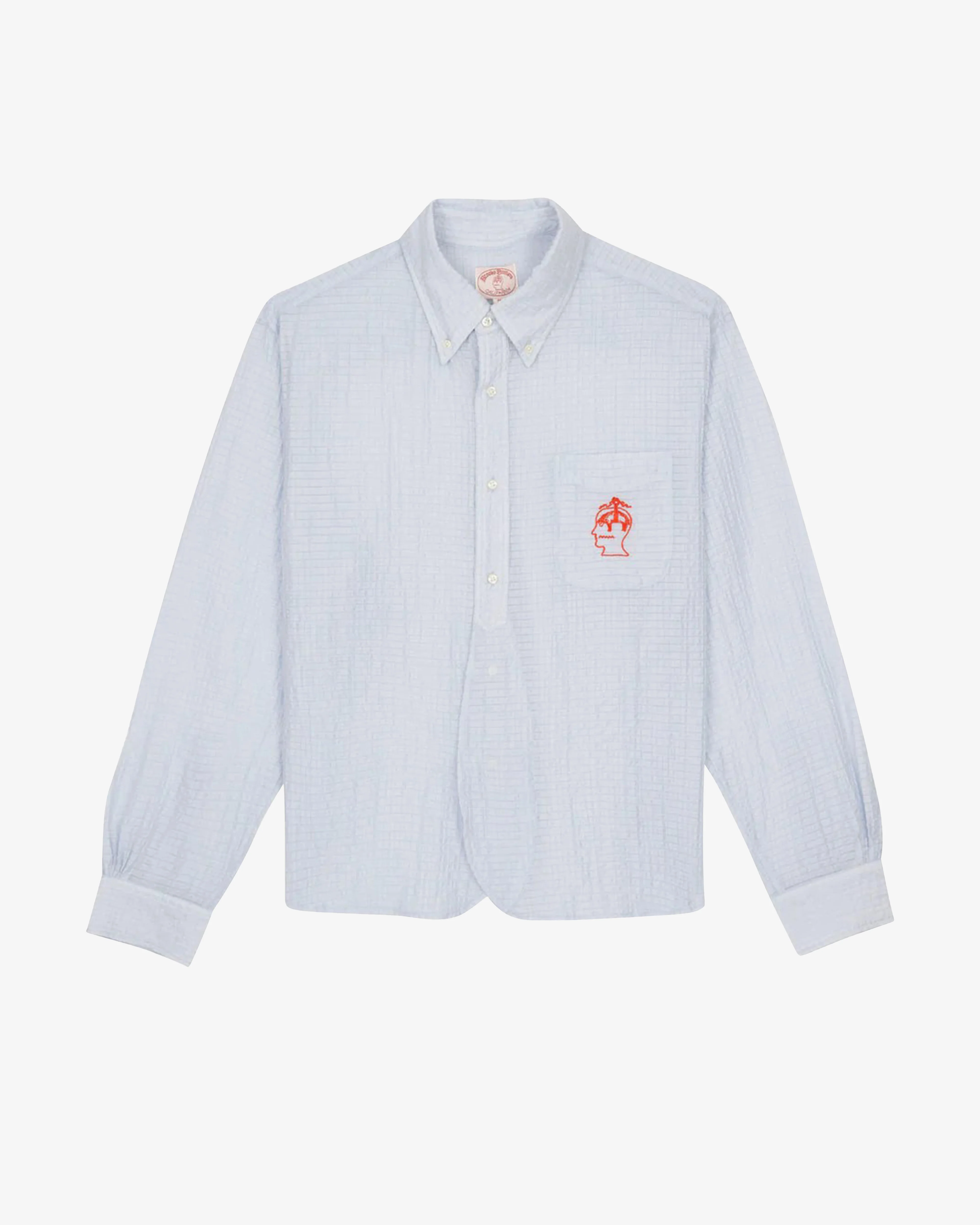 Brain Dead - Brooks Brothers Men's California Half Placket Oxford Button Up - (Ice)