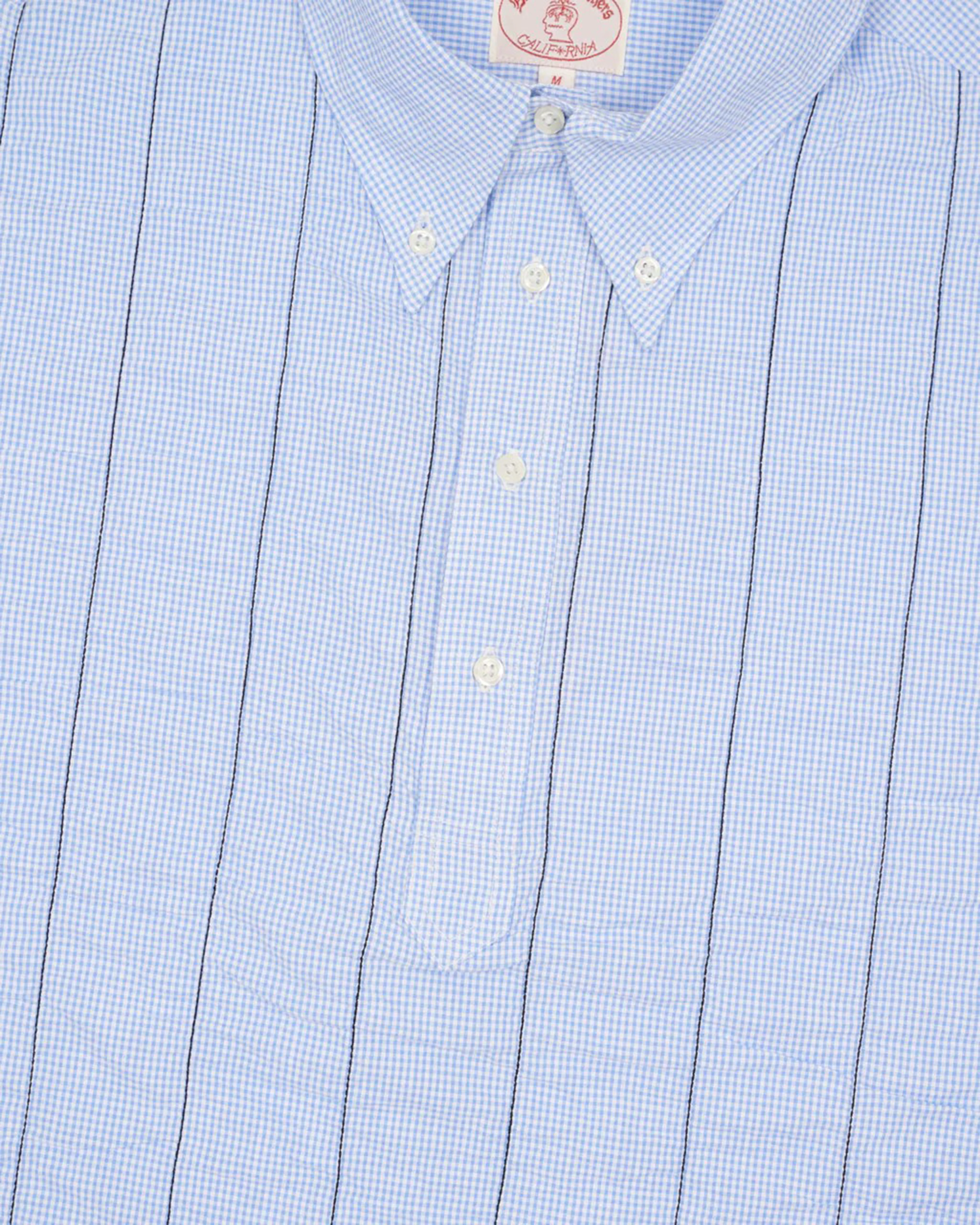 Brain Dead - Brooks Brothers Men's California Puckered Short Sleeve Pullover Shirt - (Light Blue) - Image 3