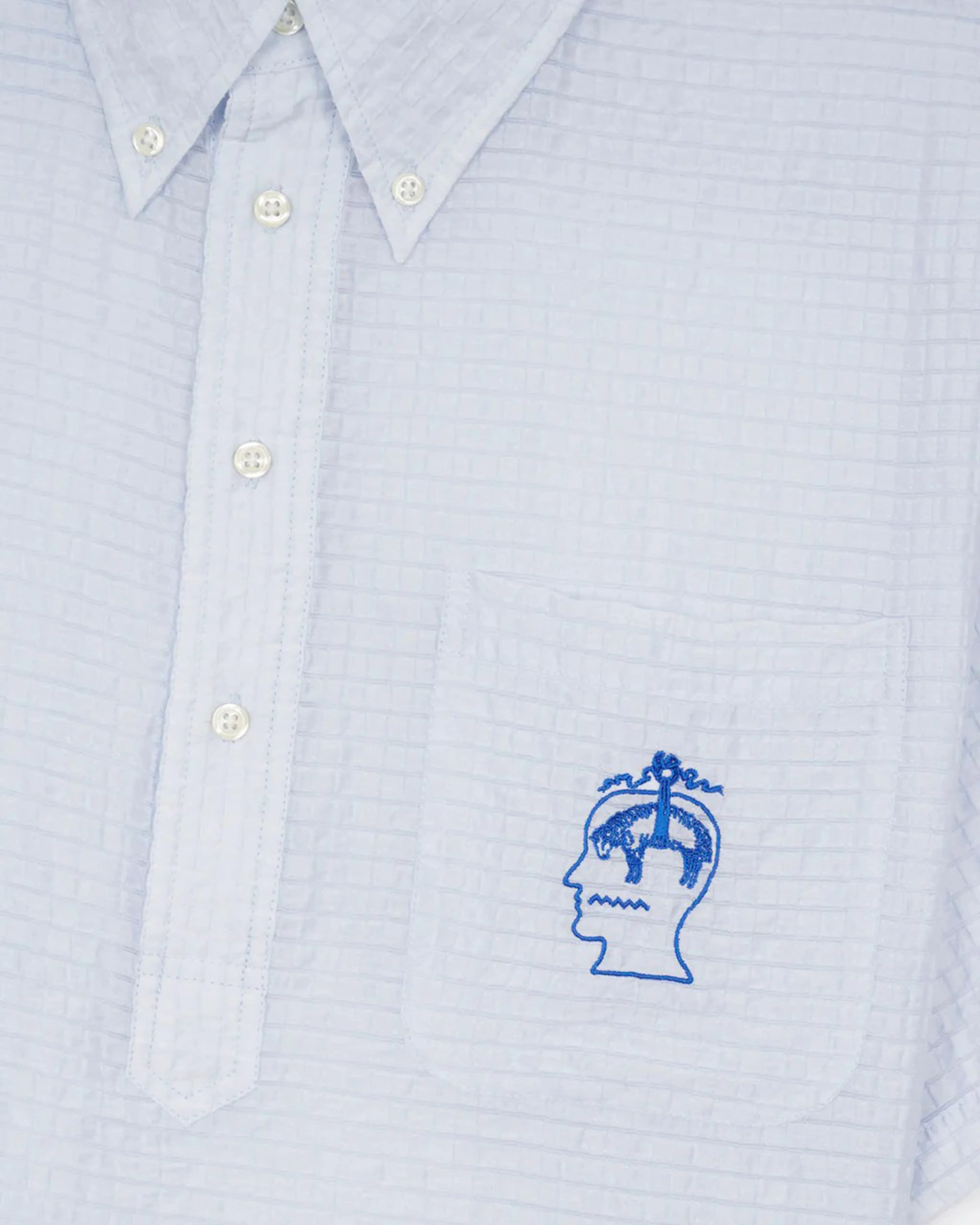 Brain Dead - Brooks Brothers Men's California Short Sleeve Pullover Shirt - (Ice) - Image 3