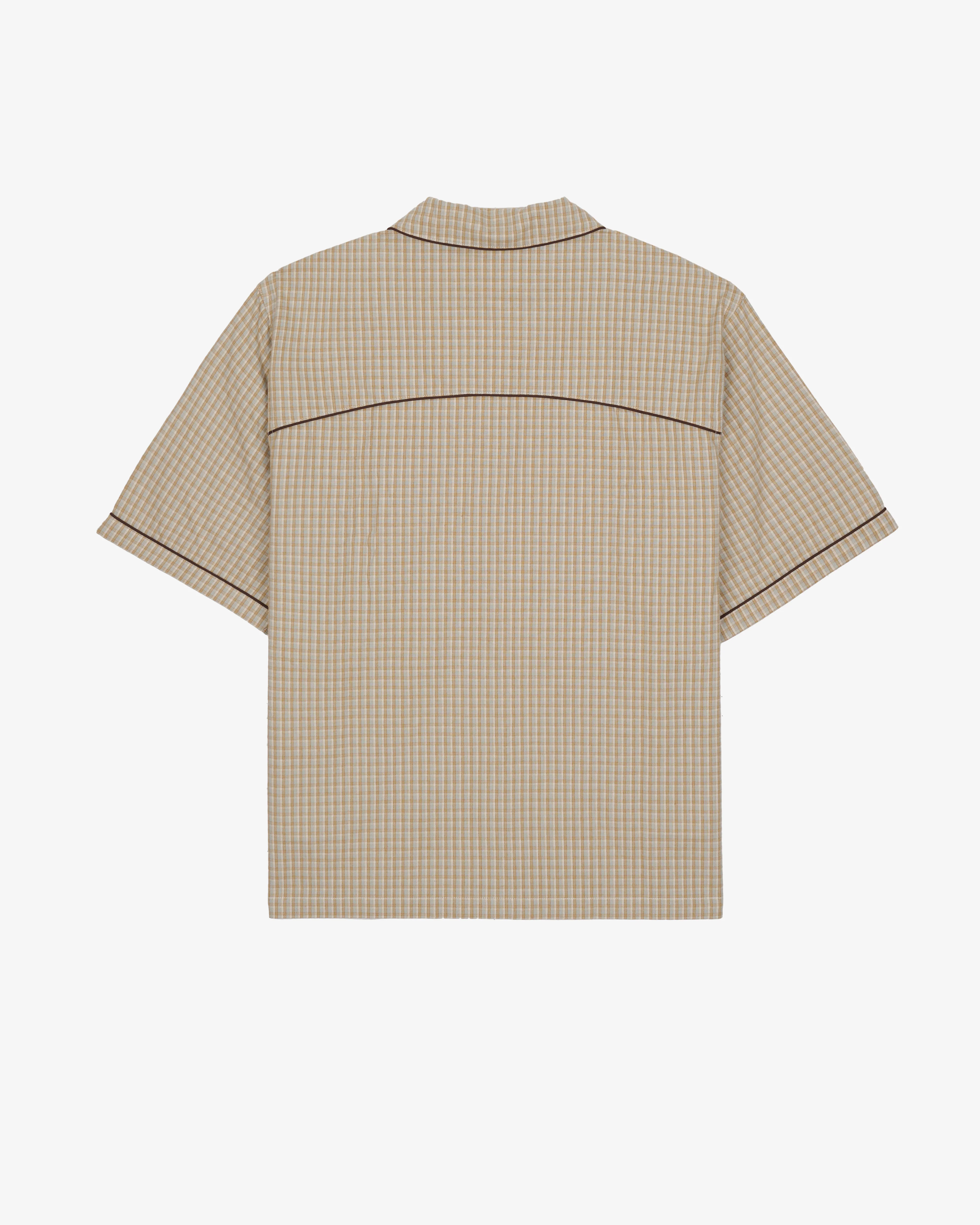Brain Dead - Men's Check Western Shirt - (Taupe) - Image 2