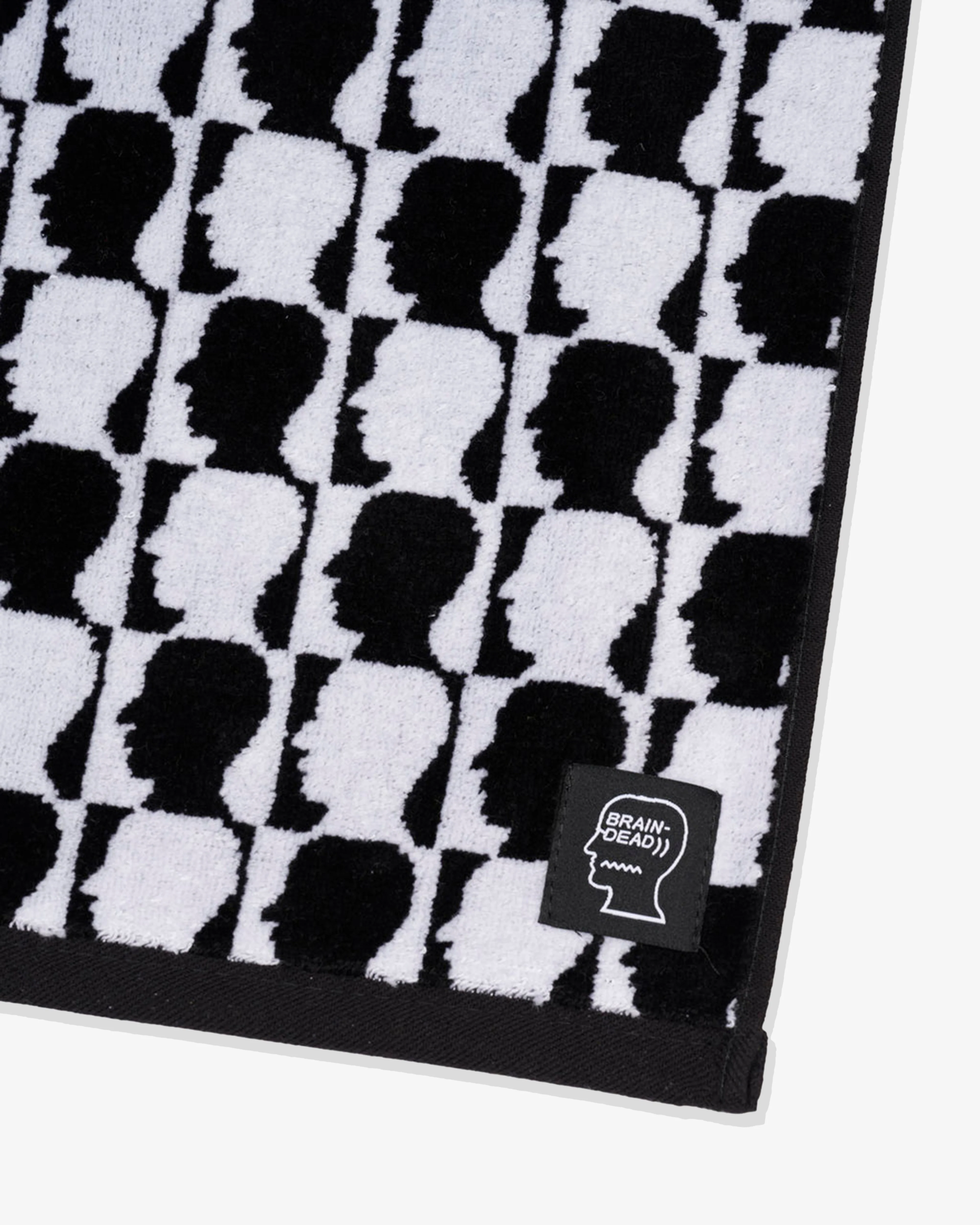 Brain Dead - Checkered Logohead Hand Towel - (Black) - Image 2