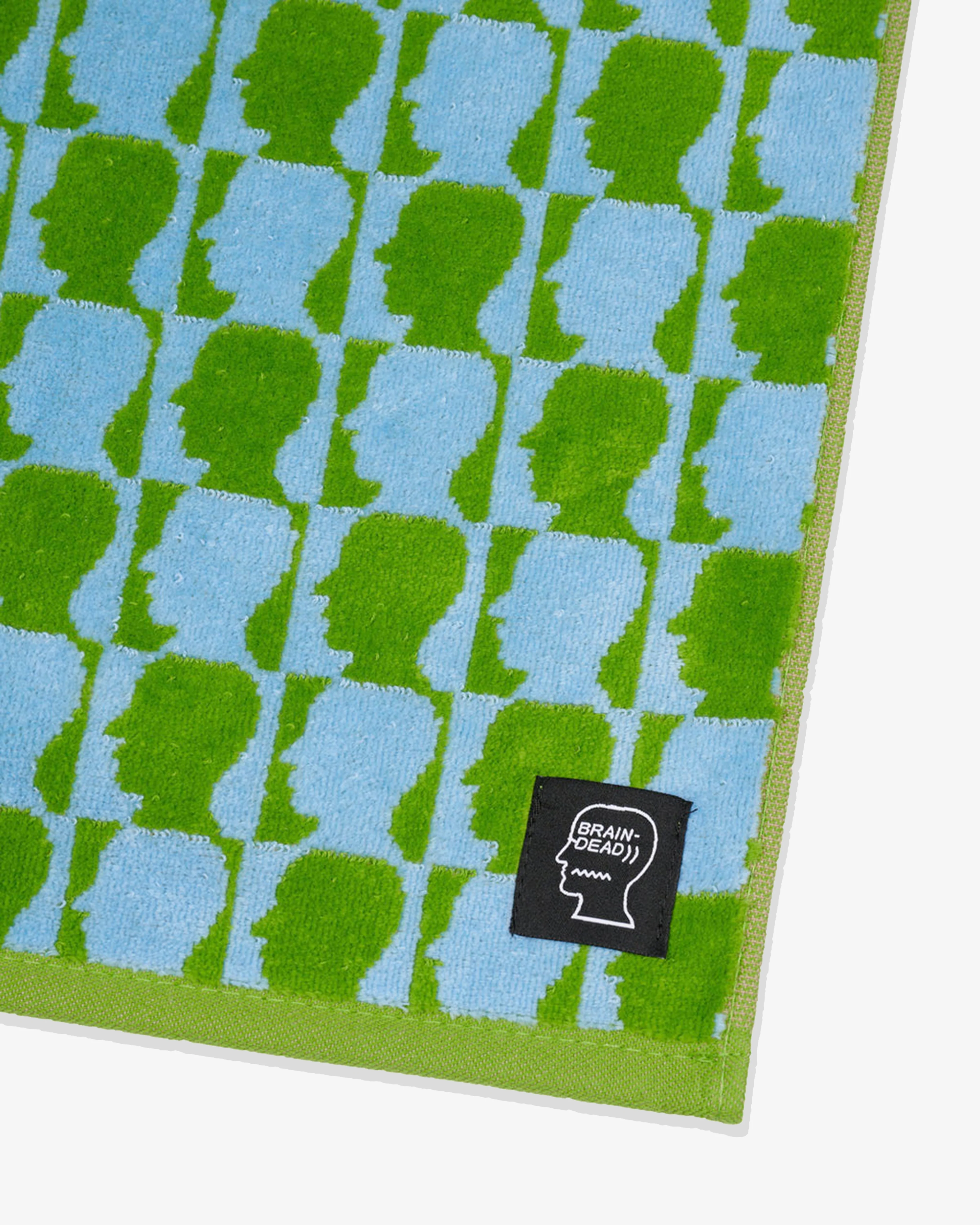 Brain Dead - Checkered Logohead Hand Towel - (Green) - Image 2