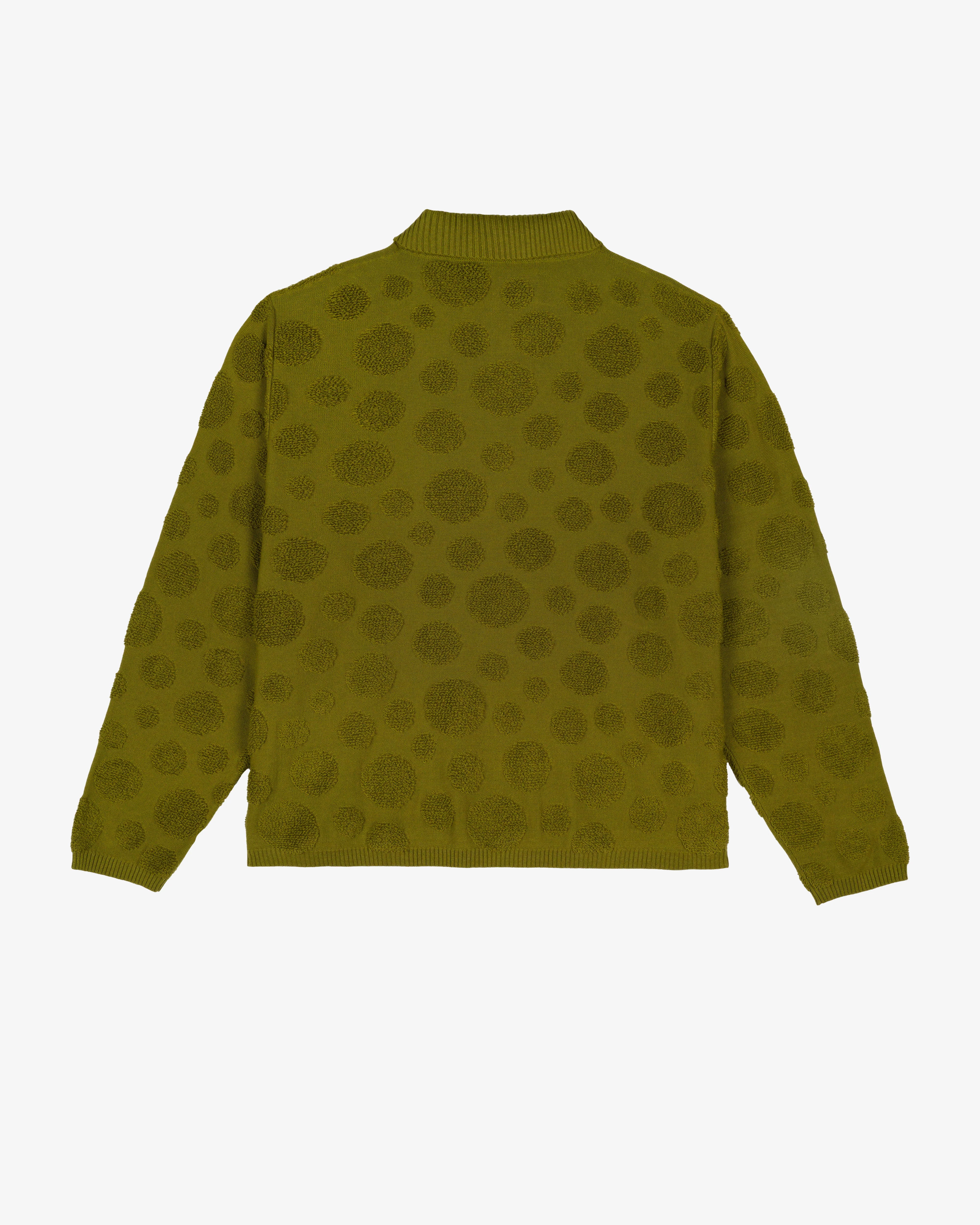 Brain Dead - Men's Dot Half Zip Sweater - (Moss) - Image 2