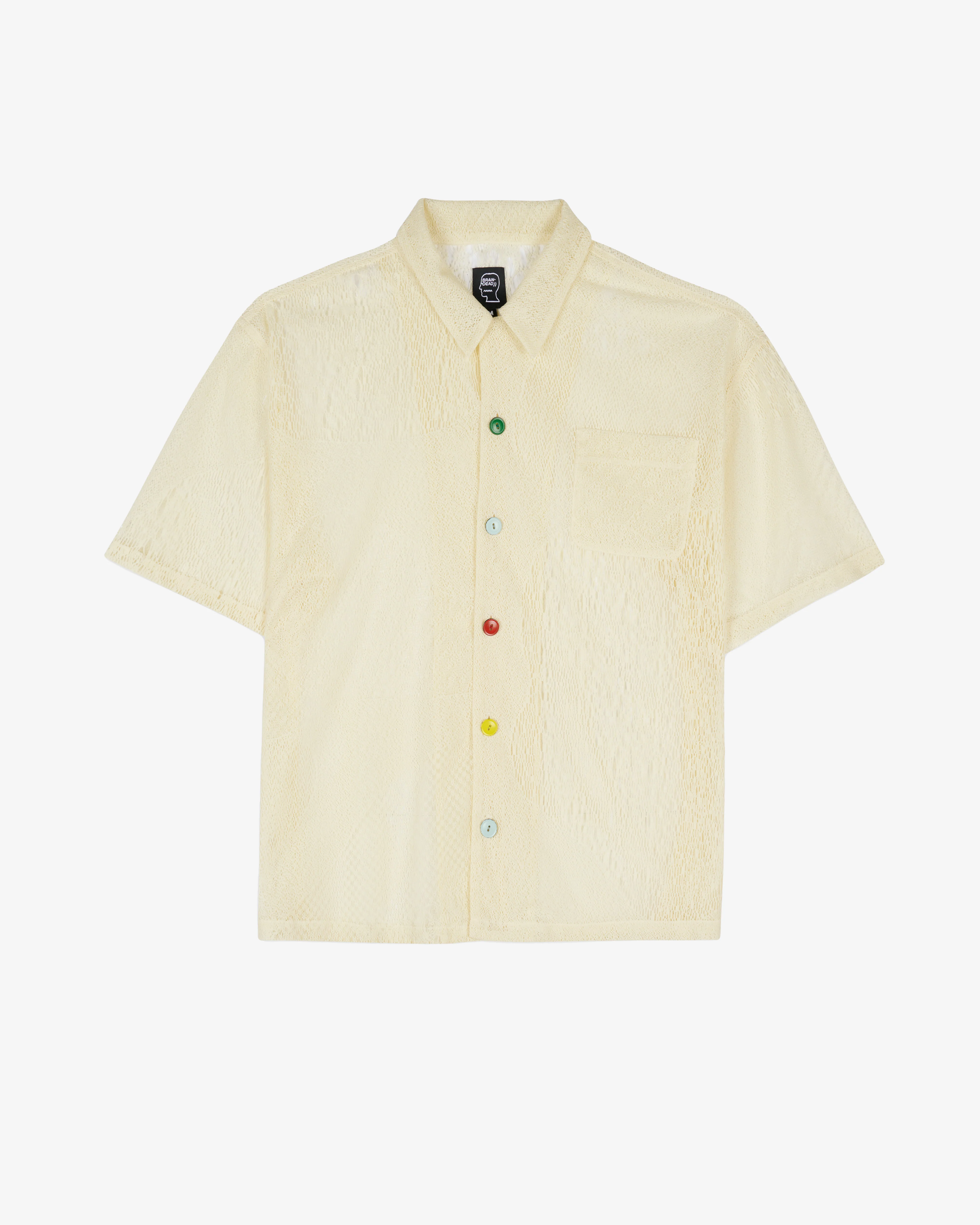 Brain Dead - Men's Engineered Mesh Short Sleeve Shirt - (Natural)