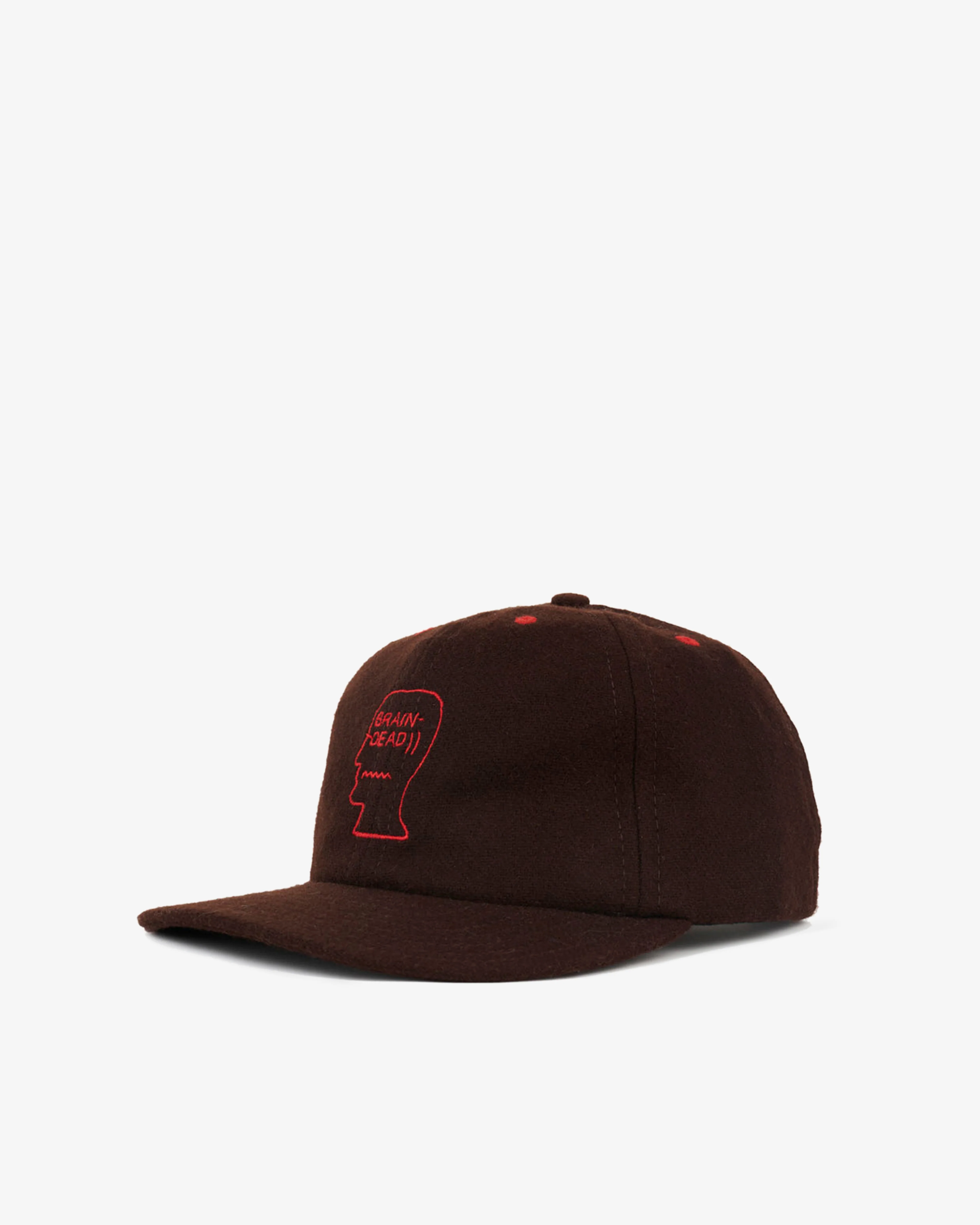 Brain Dead - Men's Flannel Logohead 6 Panel Hat - (Brown) - Image 3