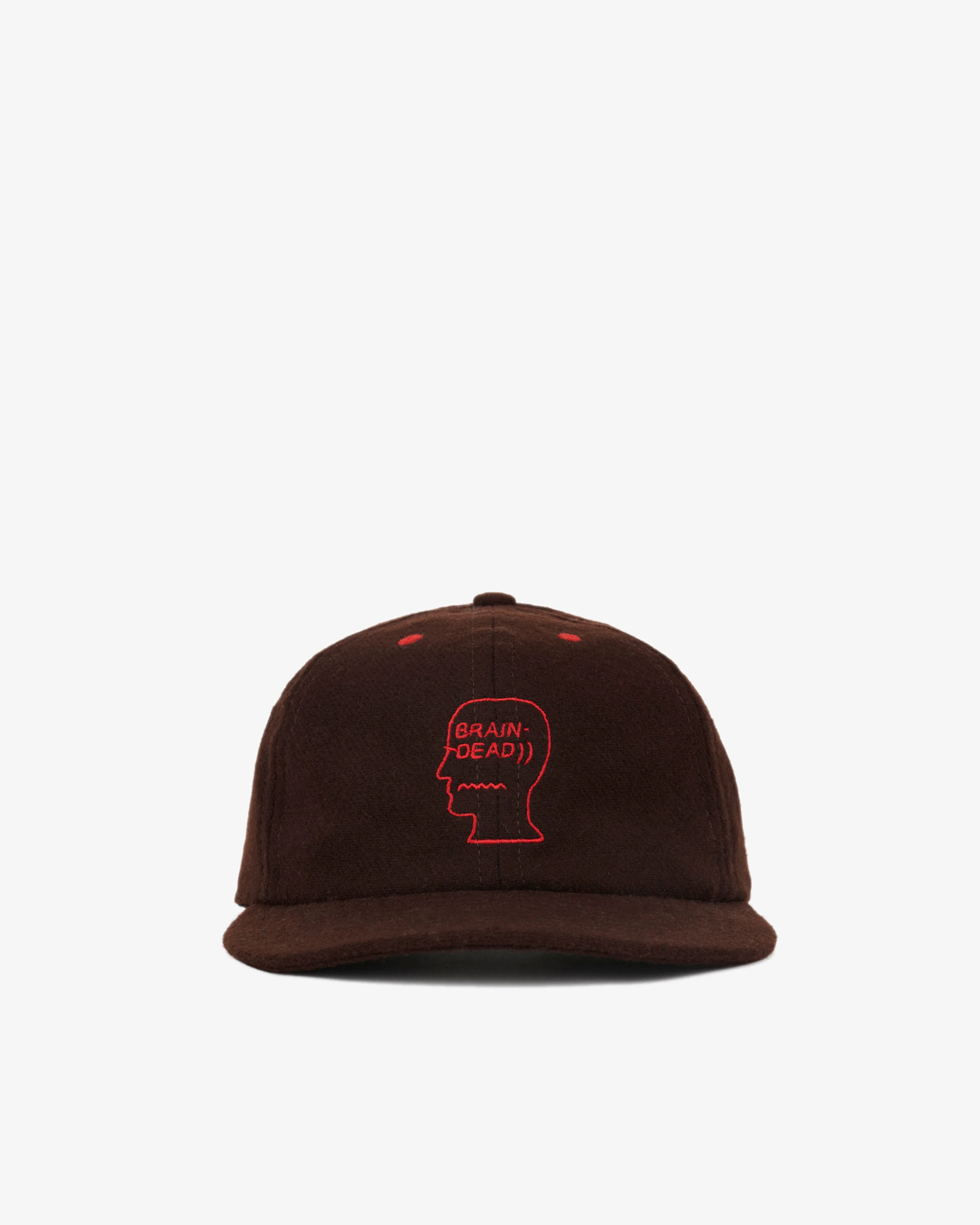 Brain Dead - Men's Flannel Logohead 6 Panel Hat - (Brown) - Image 4