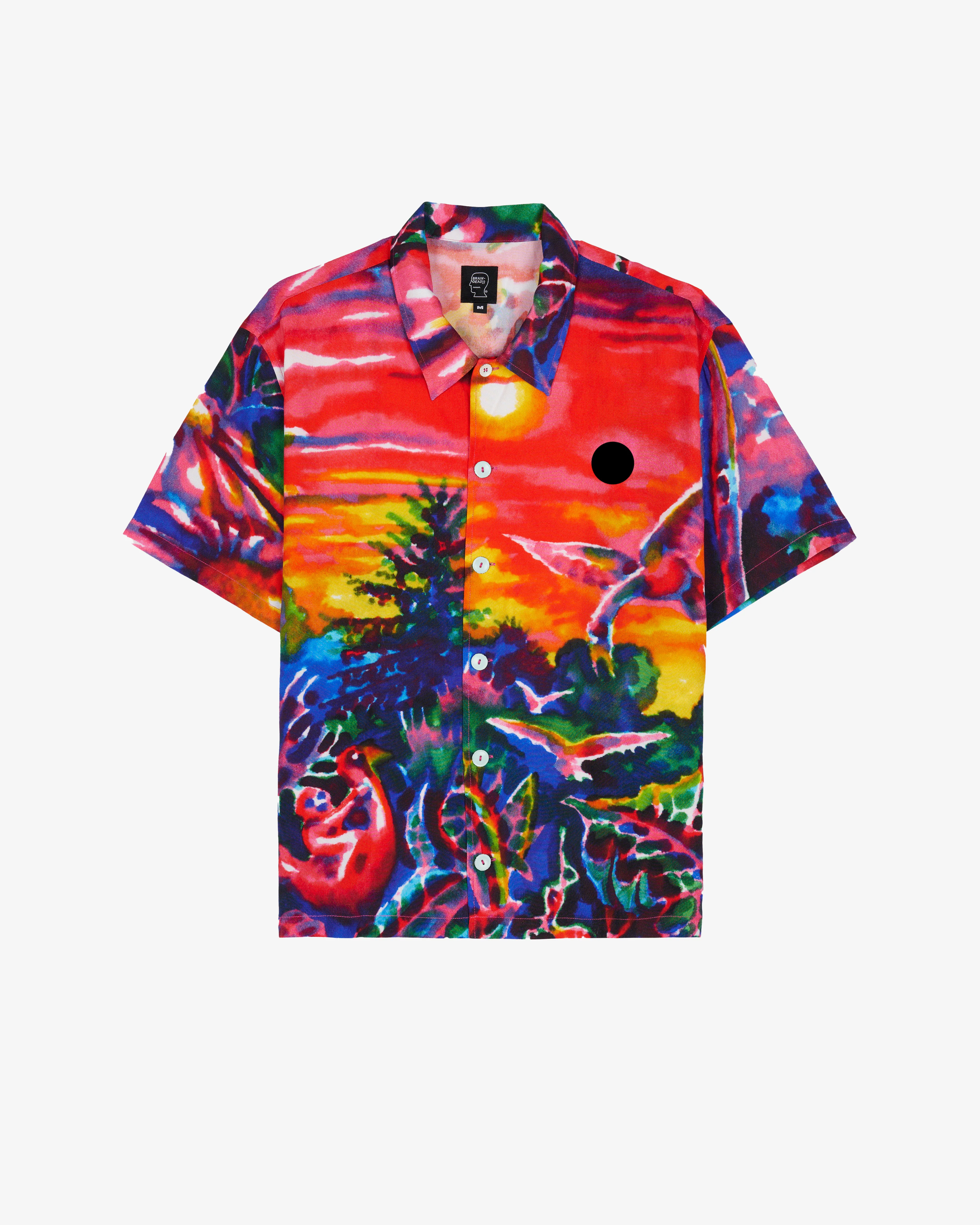 Brain Dead - Men's Forgotten Forest Short Sleeve Shirt - (Red)
