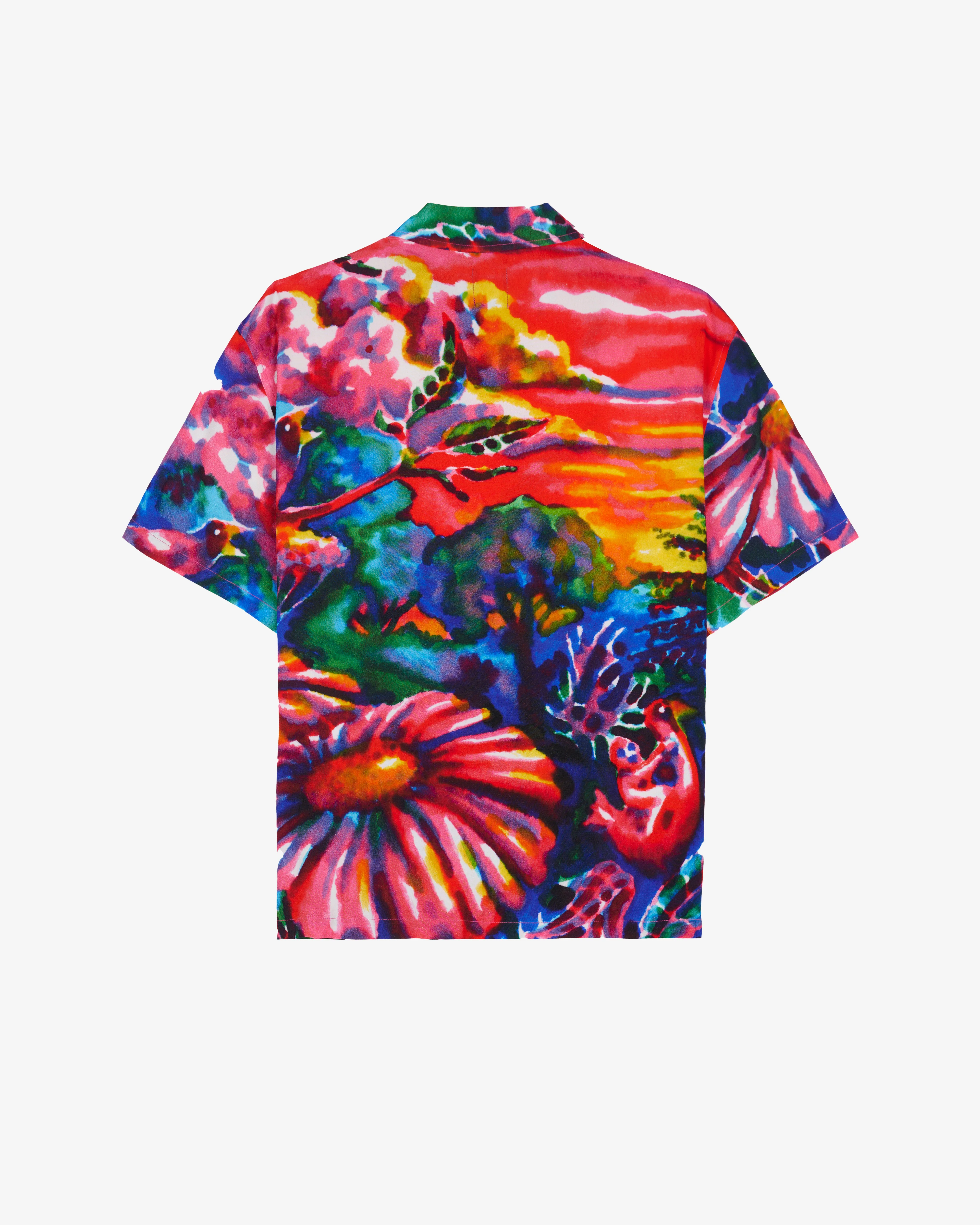 Brain Dead - Men's Forgotten Forest Short Sleeve Shirt - (Red) - Image 2