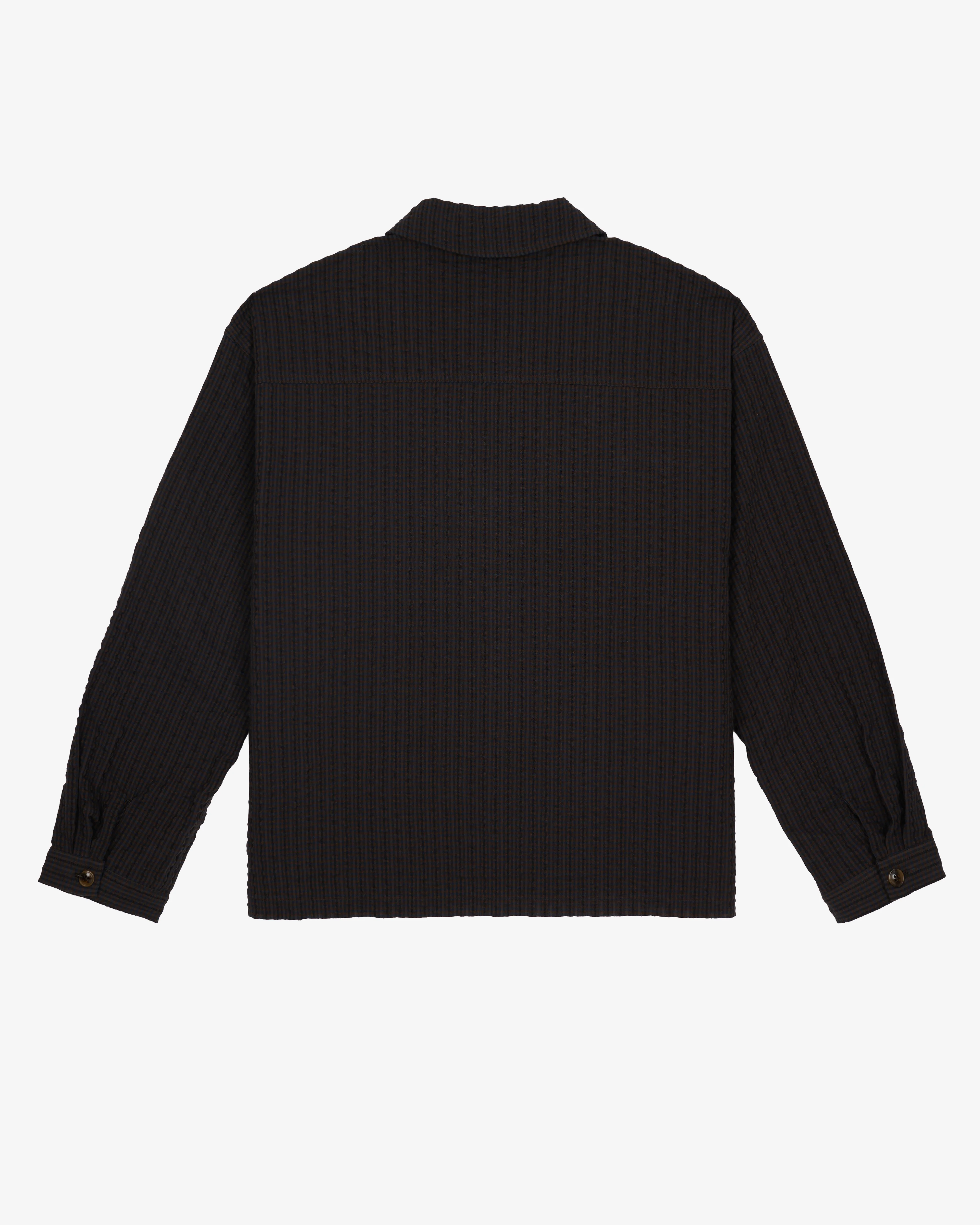 Brain Dead - Men's Gingham Round Collar Shirt - (Black) - Image 2