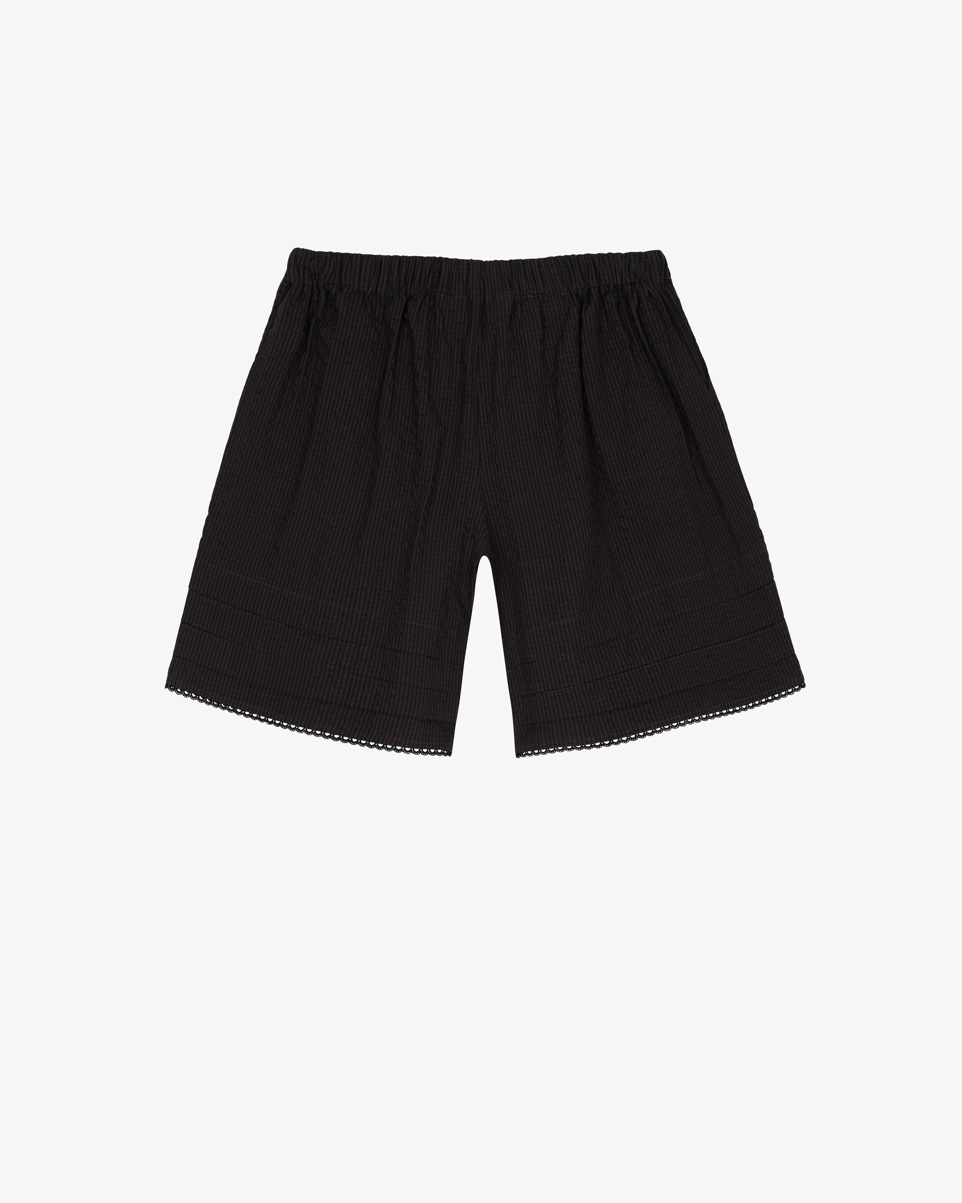 Brain Dead - Men's Gingham Shorts - (Black) - Image 2
