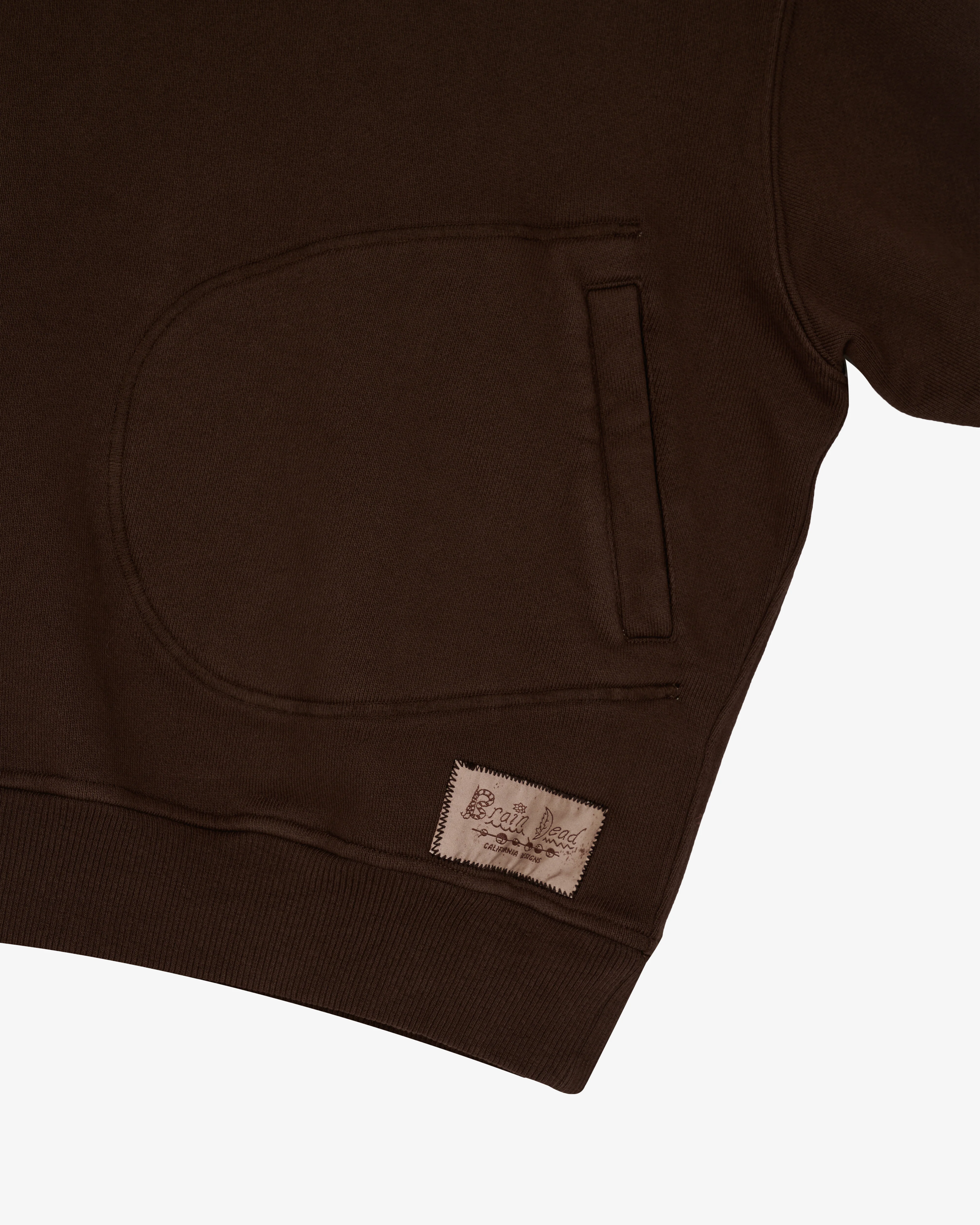 Brain Dead - Men's Half Zip Collared Sweatshirt - (Brown) - Image 3