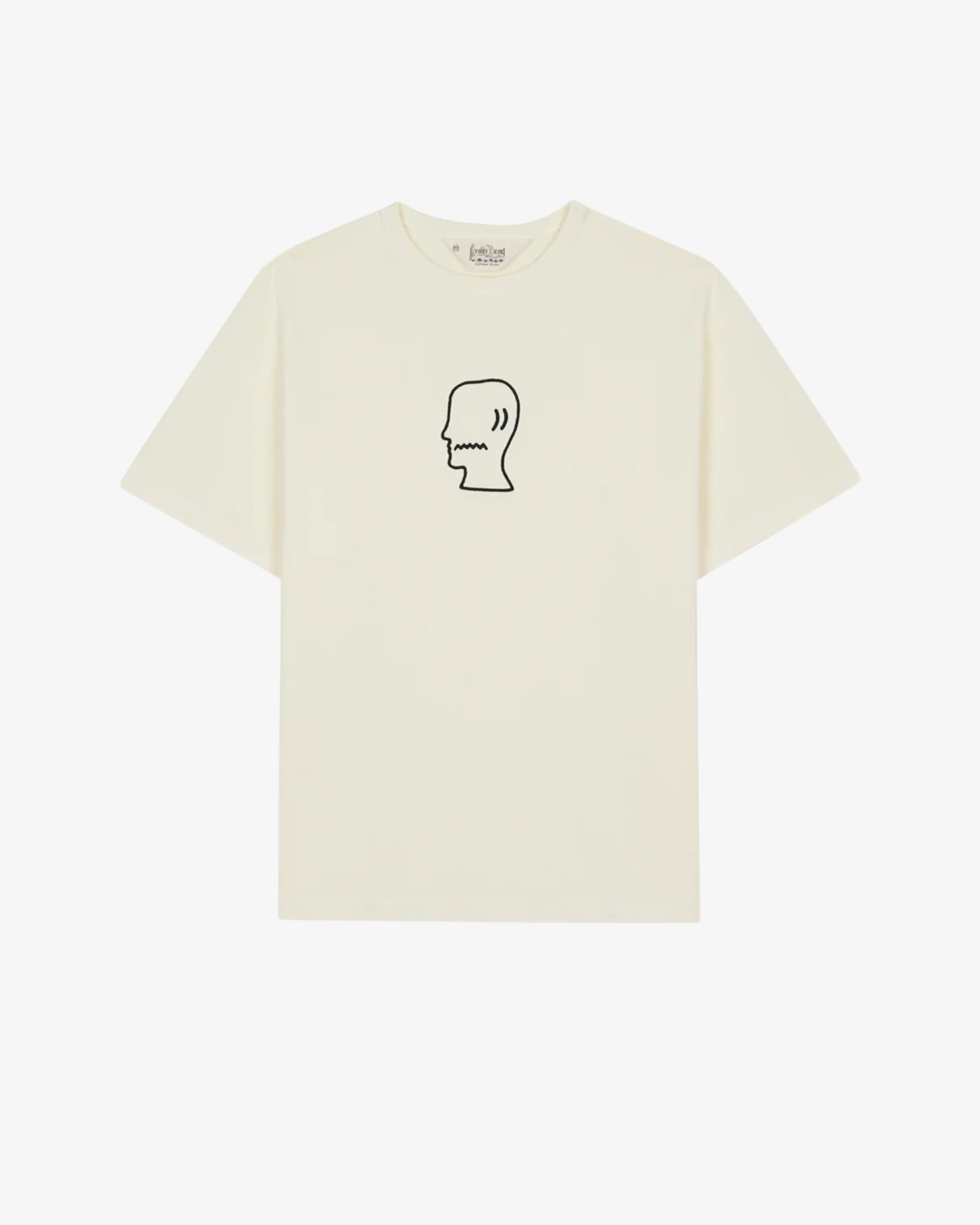 Brain Dead - Men's Heavyweight 3D Embroidery Logohead T-Shirt - (Natural)
