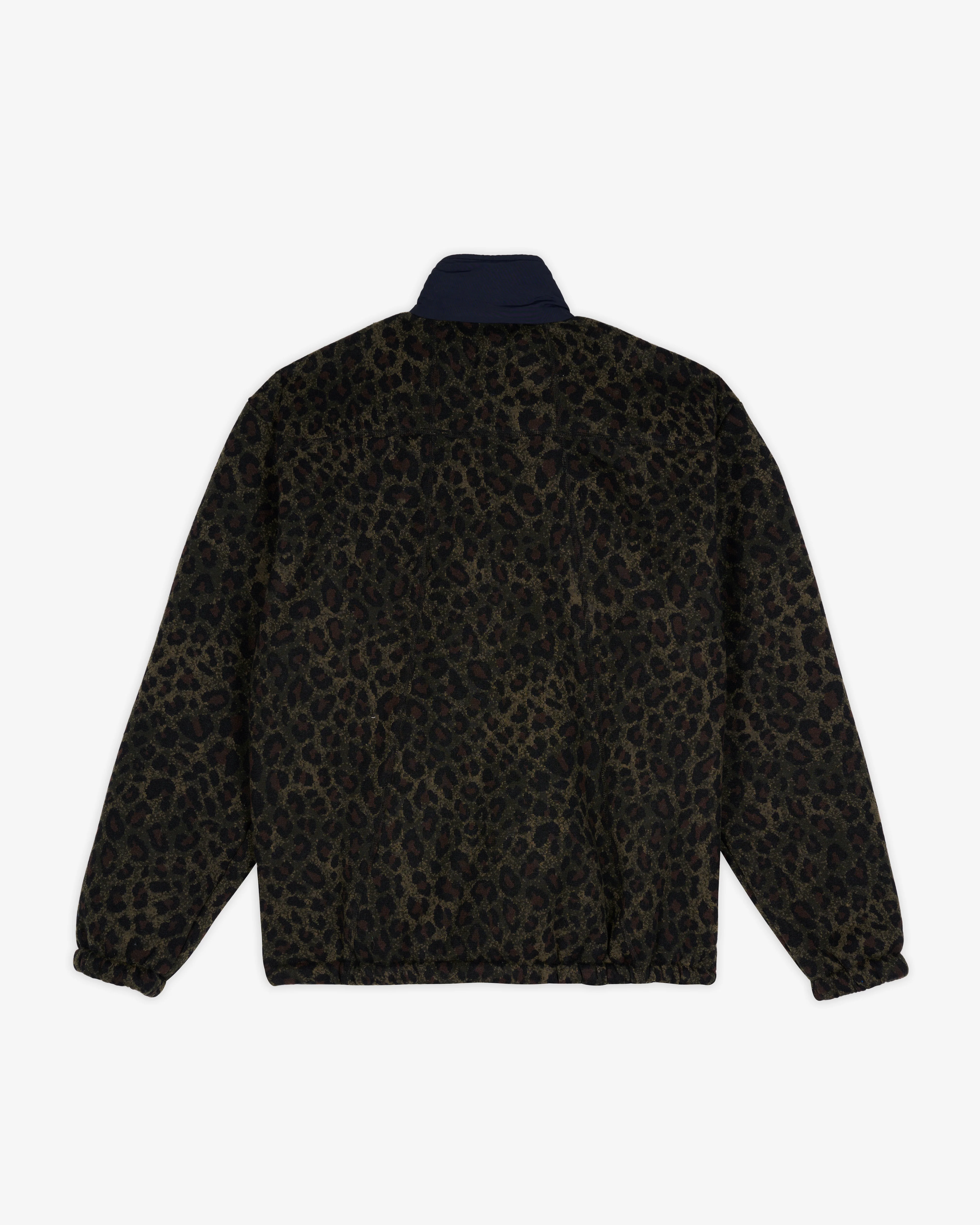 Brain Dead - Men's Leopard Reverse Sherpa Jacket - (Olive) - Image 2