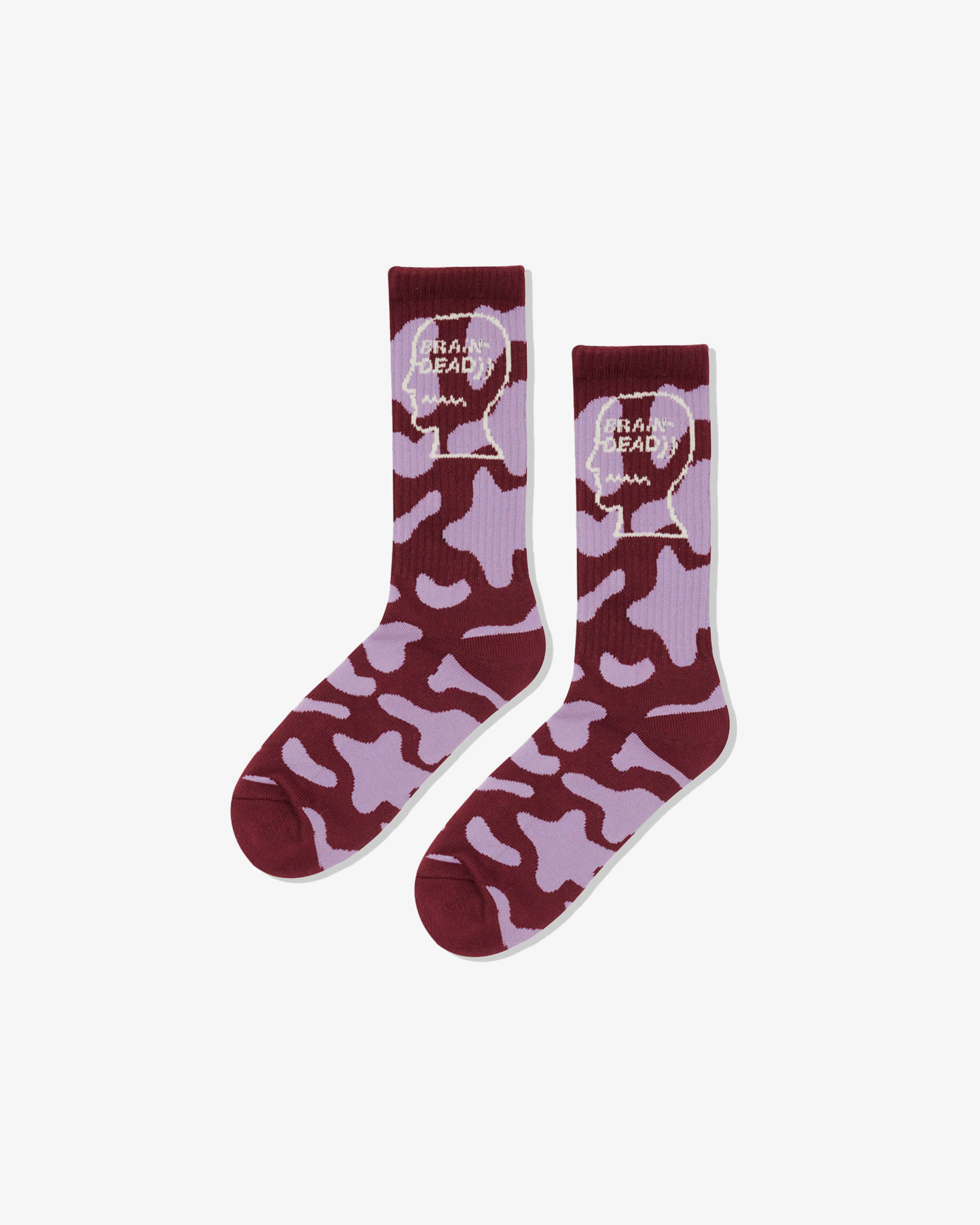 Brain Dead - Men's Logohead Crew Socks - (Pink Cow) - Image 2