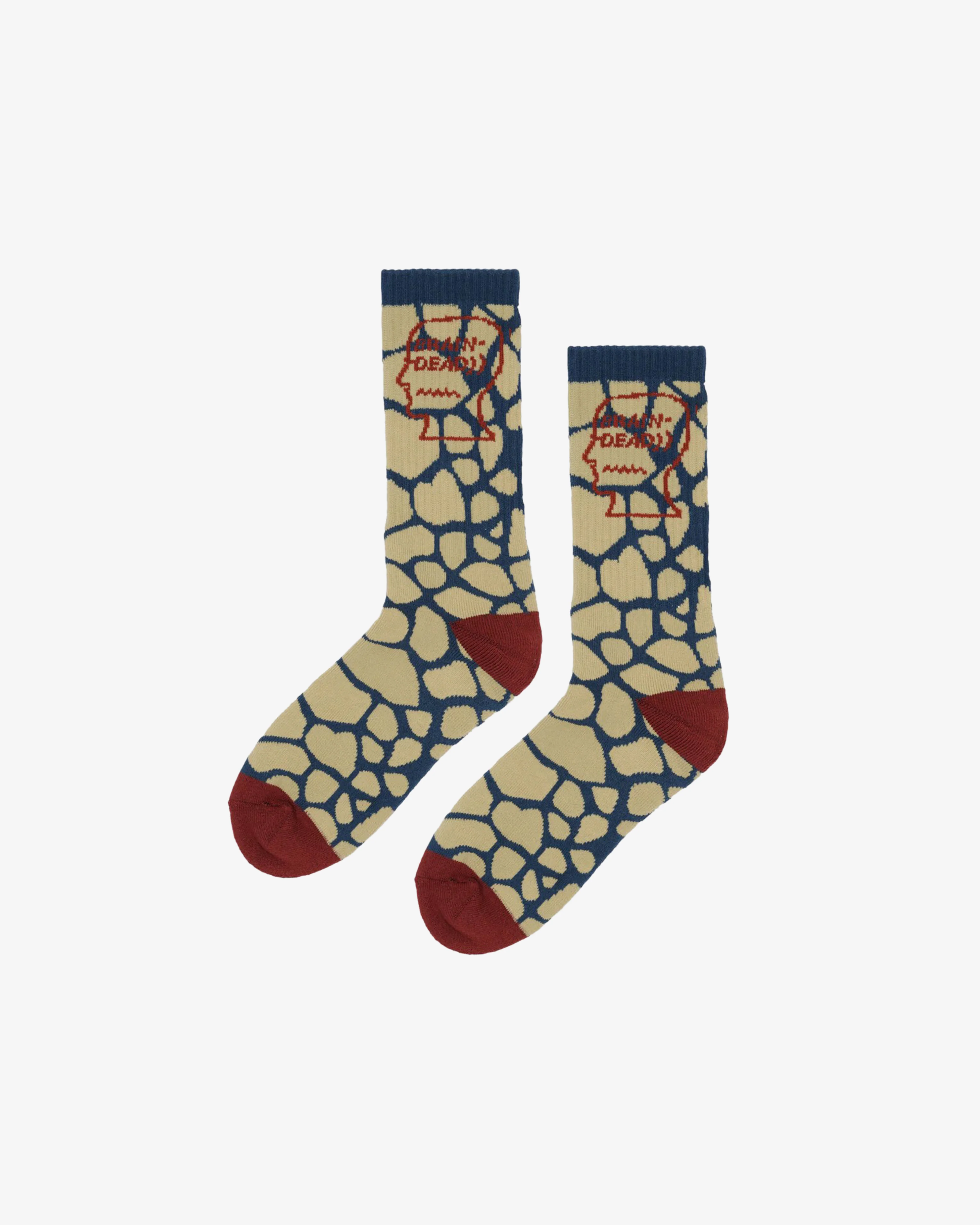 Brain Dead -  Logohead Crew Socks - (Slate Giraffe) - Image 2