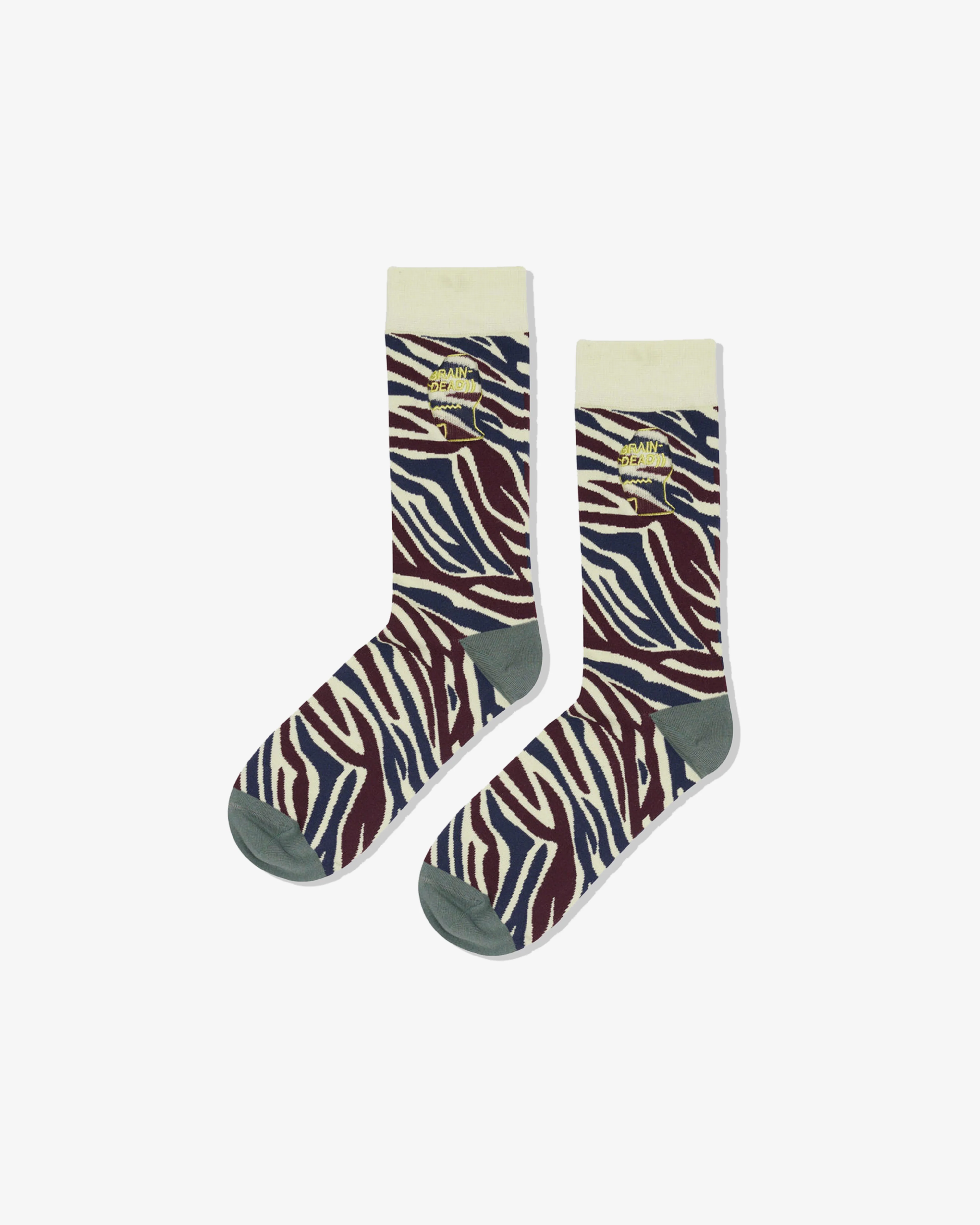 Brain Dead - Men's Logohead Dress Socks - (Multi Zebra) - Image 2