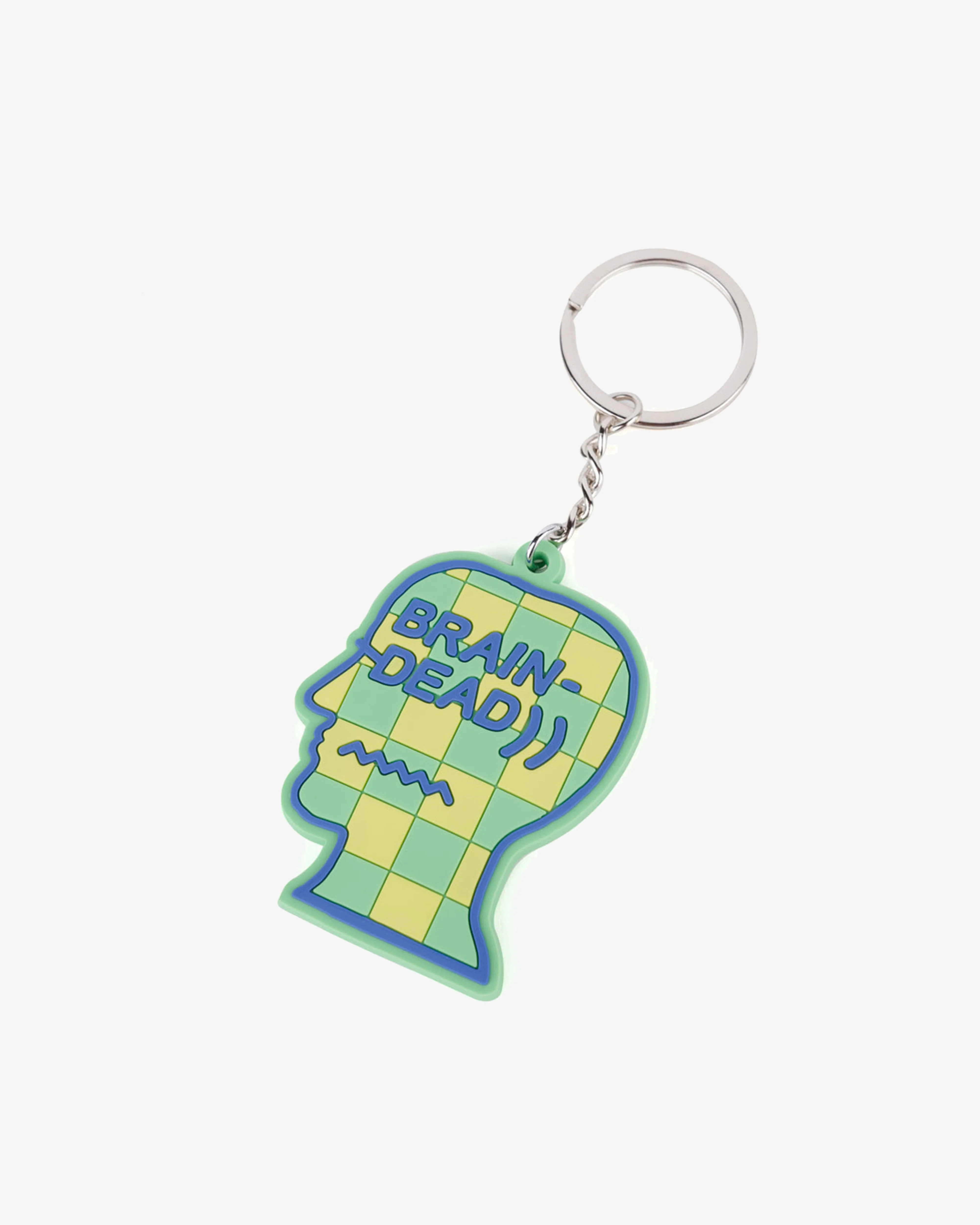 Brain Dead - Logohead Keychain Checkered - (Green) - Image 2