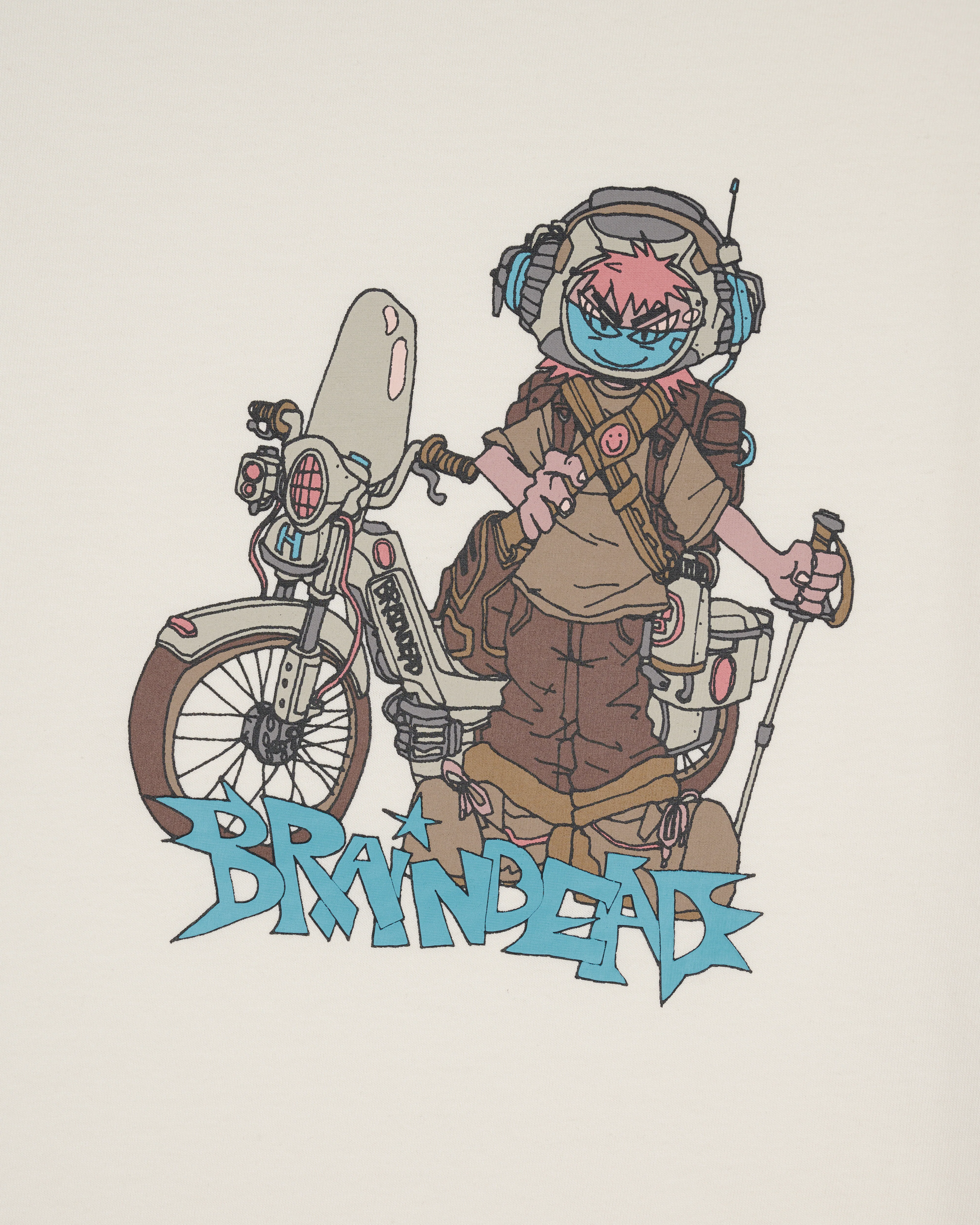 Brain Dead - Men's Moto Hiker T-Shirt - (Natural) - Image 3