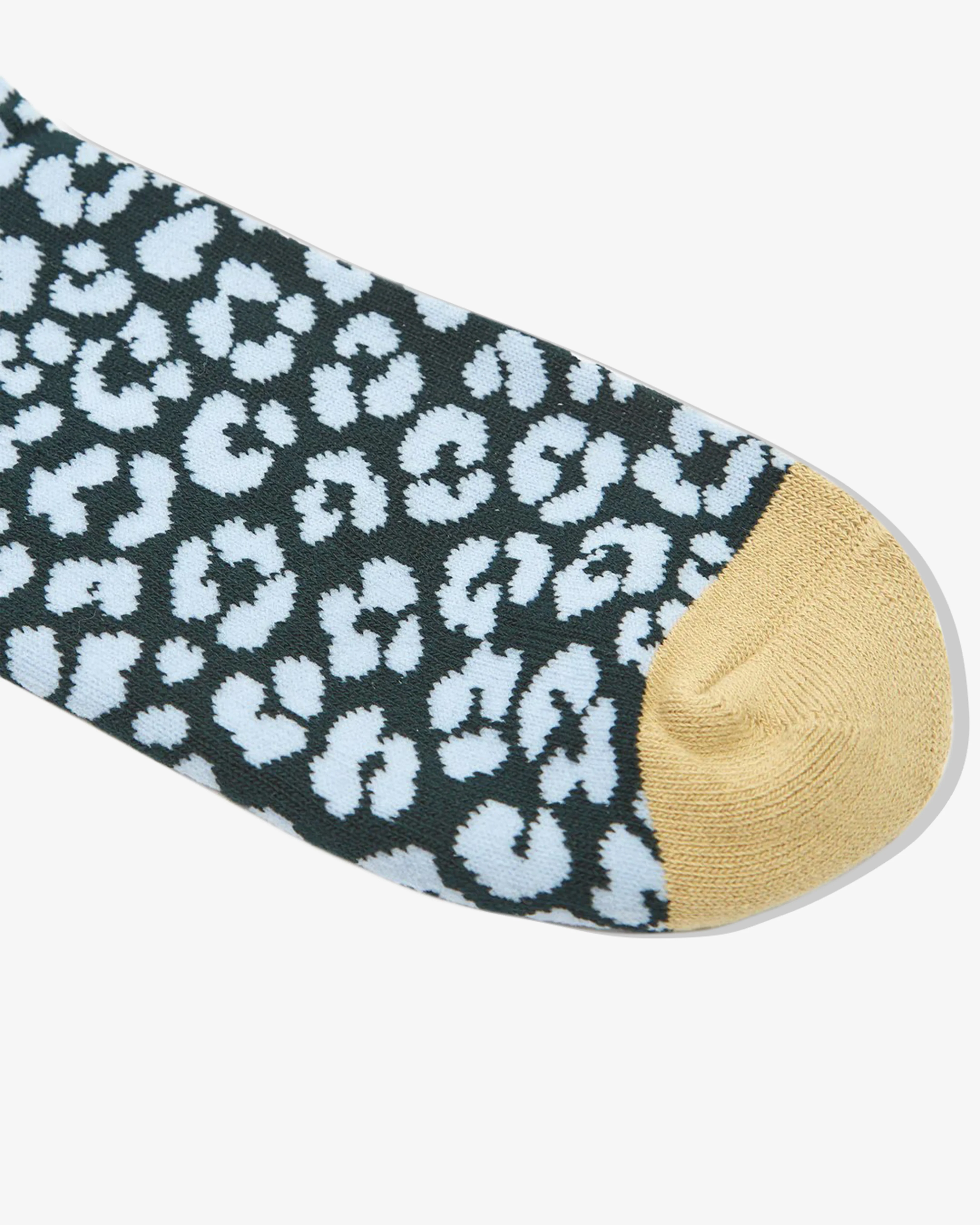 Brain Dead - Paneled Logo Crew Socks - (Blue Leopard/Khaki) - Image 2