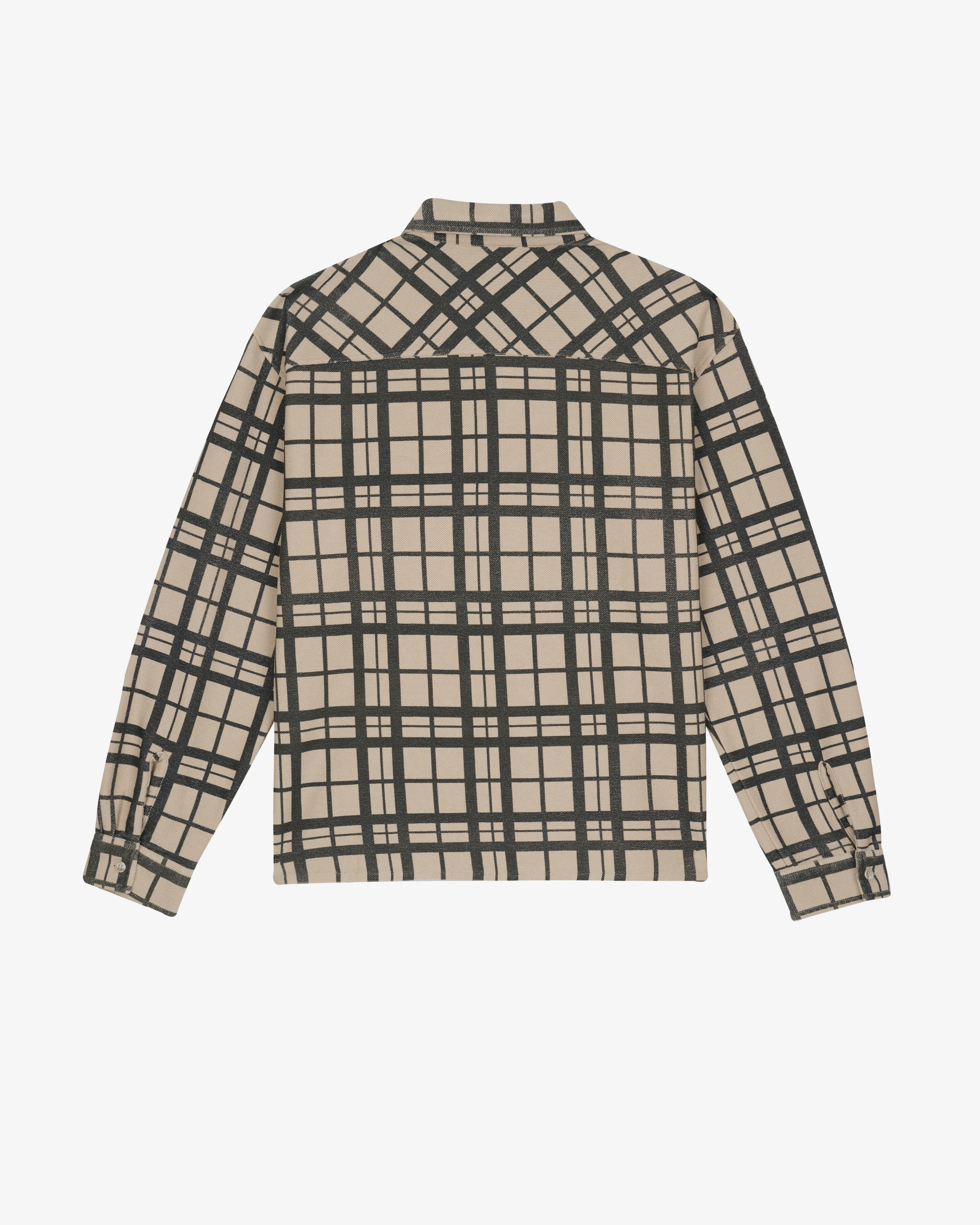 Brain Dead - Men's Plaid French Terry Button Up - (Sand) - Image 2